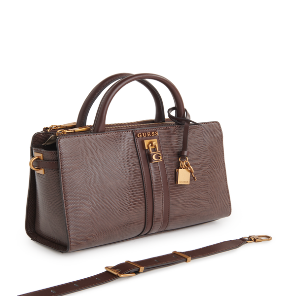 Guess Ginerva Elite Textured Handbag In Brown