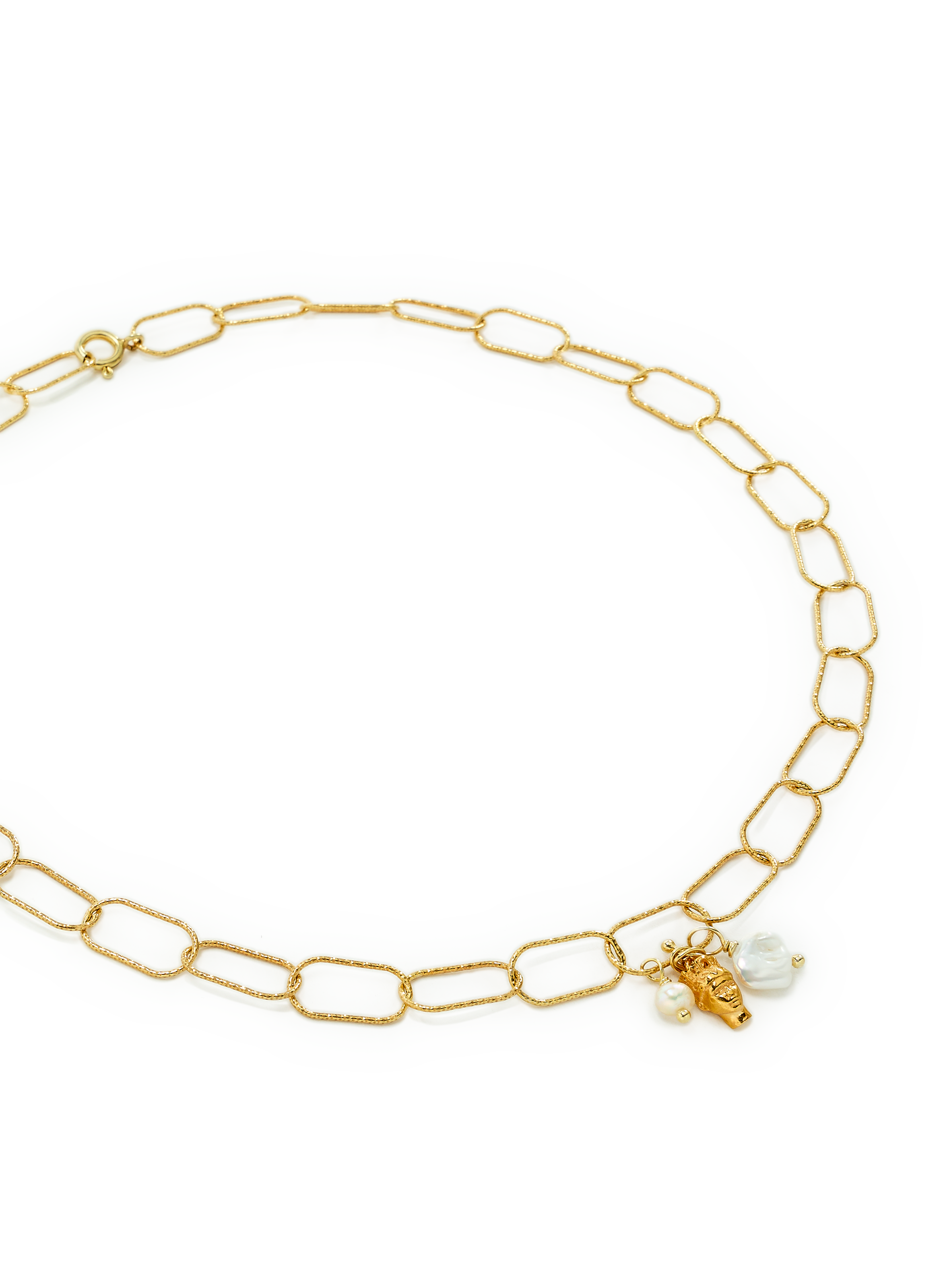 Collier chaîne Tyche et perles d'eau douce HERMINA ATHENS Doré