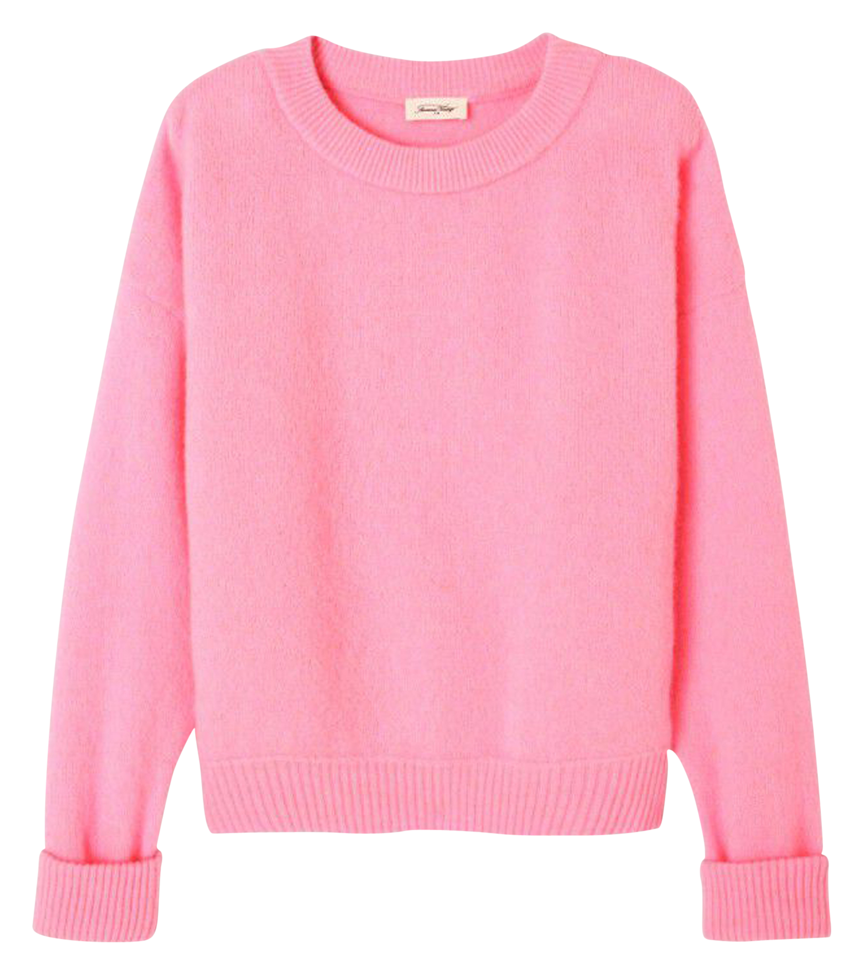 Pull ample col rond en laine mélangée vitow AMERICAN VINTAGE Rose