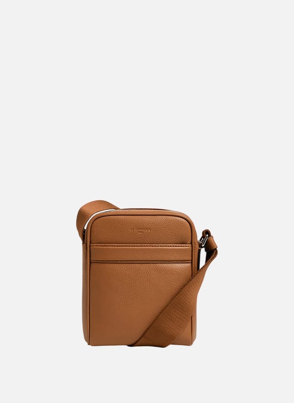 Petite sacoche charles en cuir grainé Marron by LE TANNEUR LE TANNEUR Petite sacoche charles en cuir grainé Marron