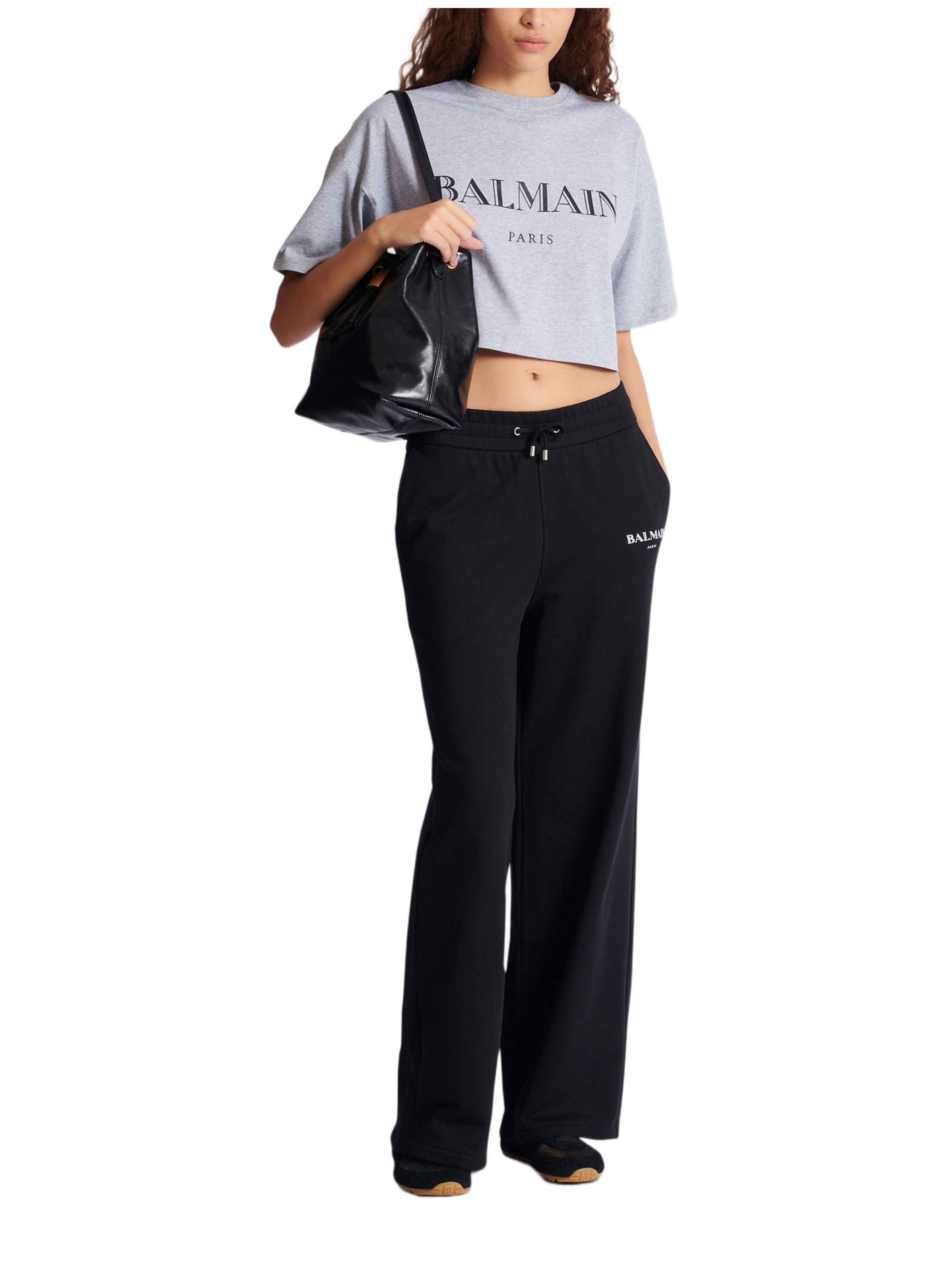 T-shirt court ample avec imprimé balmain BALMAIN Gris