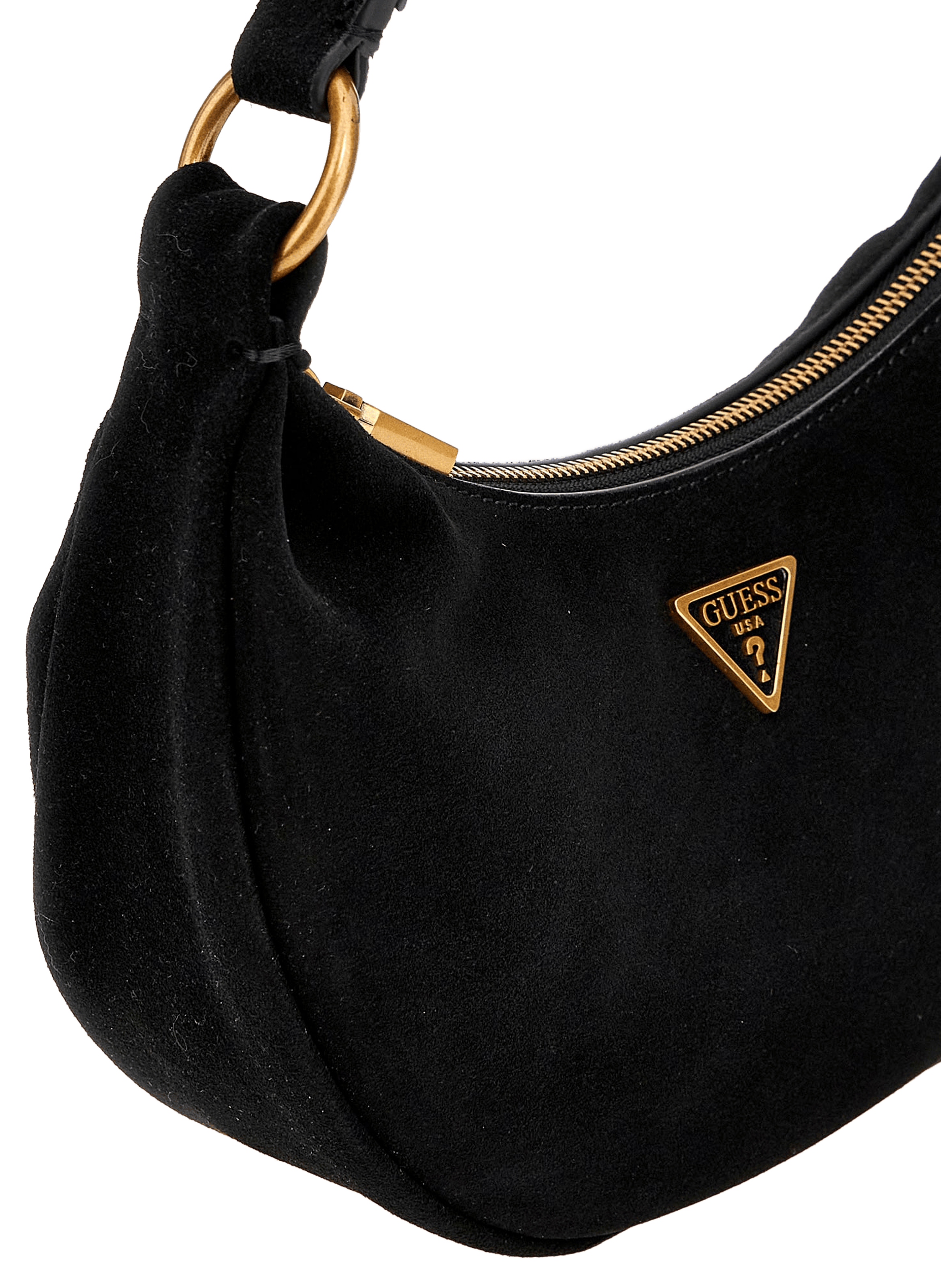 Boho leather handbag Amita GUESS Black