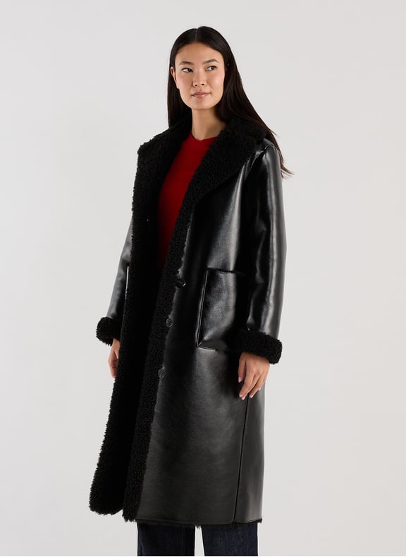 Manteau long Wendy verni Noir by SAISON 1865 SAISON 1865 Manteau long Wendy verni Noir
