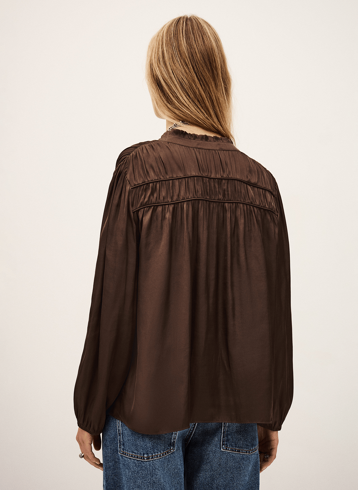 Chemise col v cessia BA&SH Marron