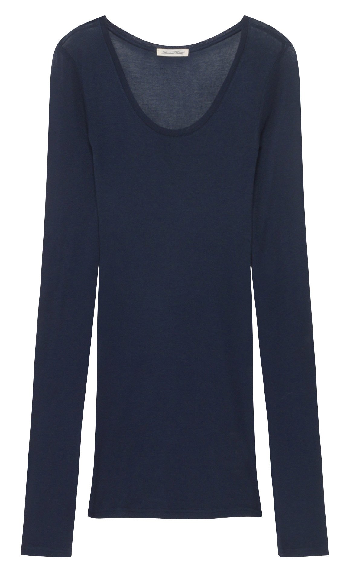AMERICAN VINTAGE Tee-shirt moulant à col rond en coton massachusetts Bleu