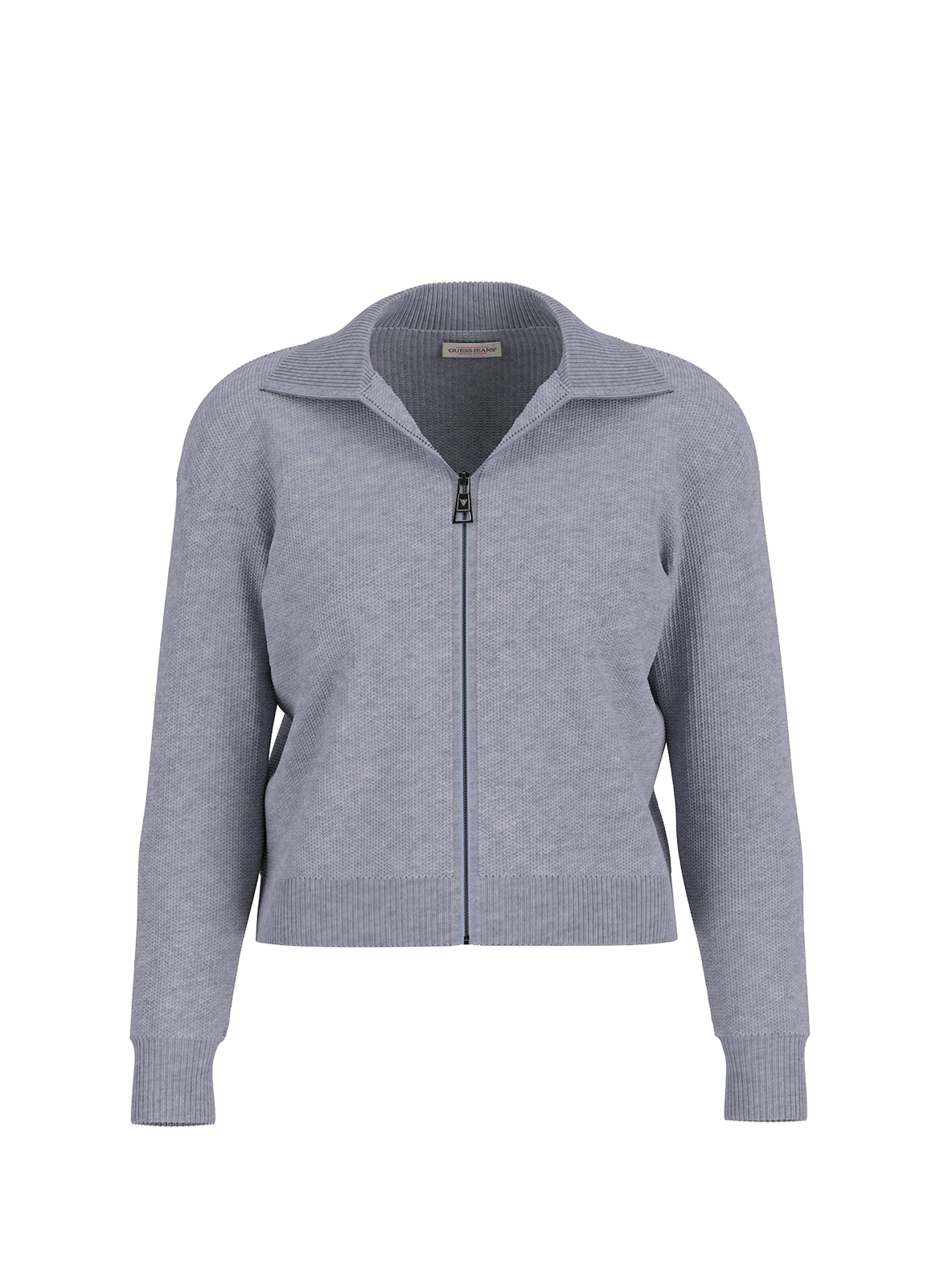 GUESS Gilet côtelé col montant Bleu