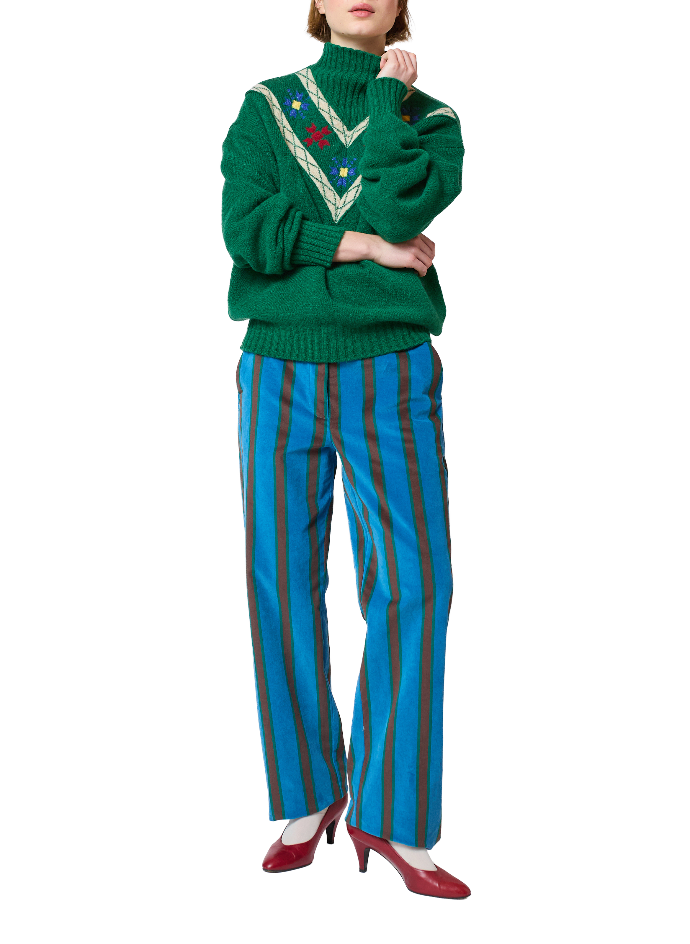 Pull col montant imprimé en coton mélangé BOBO CHOSES Multicolore