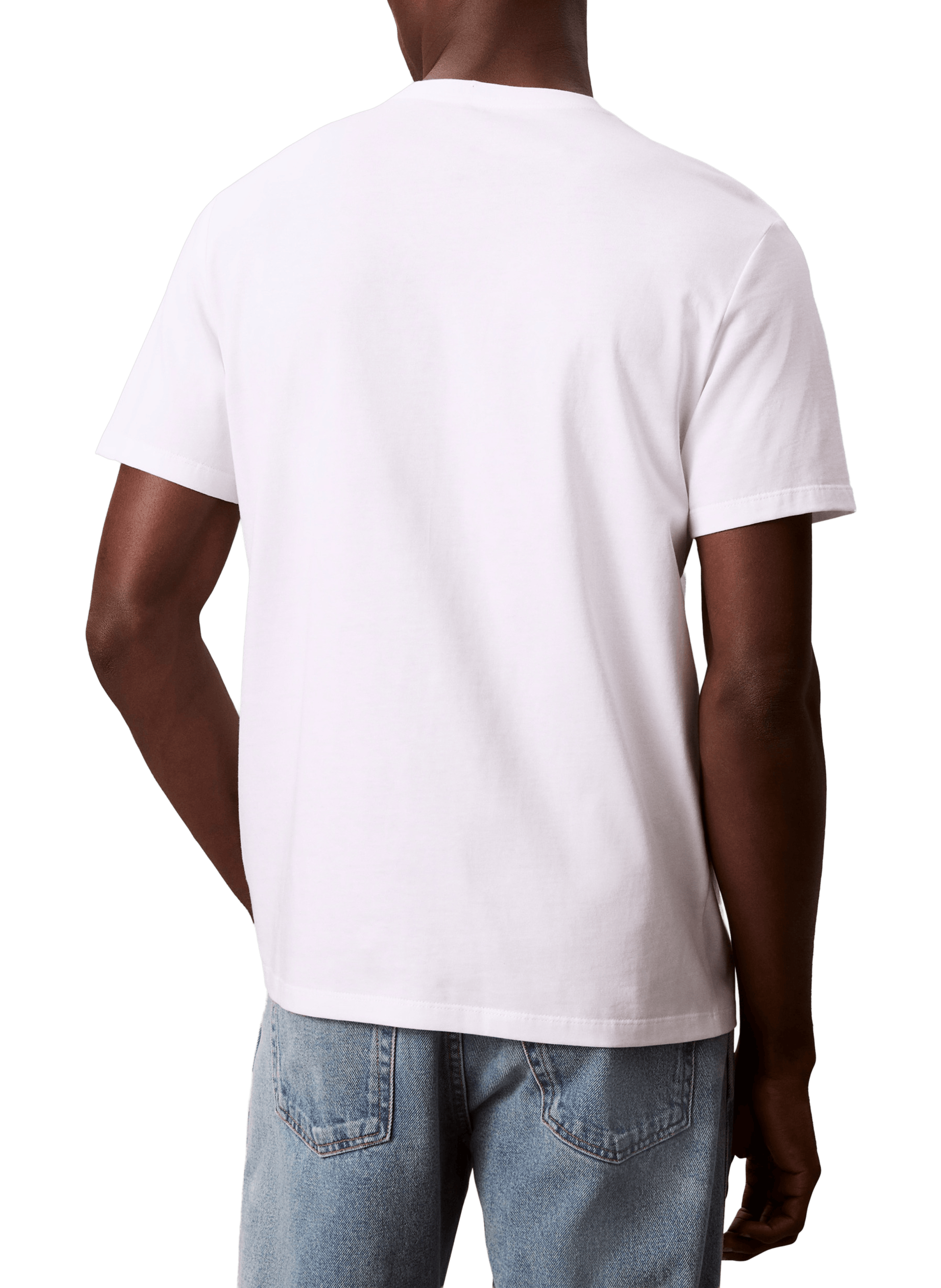 T-shirt coupe droite en coton avec logo CALVIN KLEIN Blanc