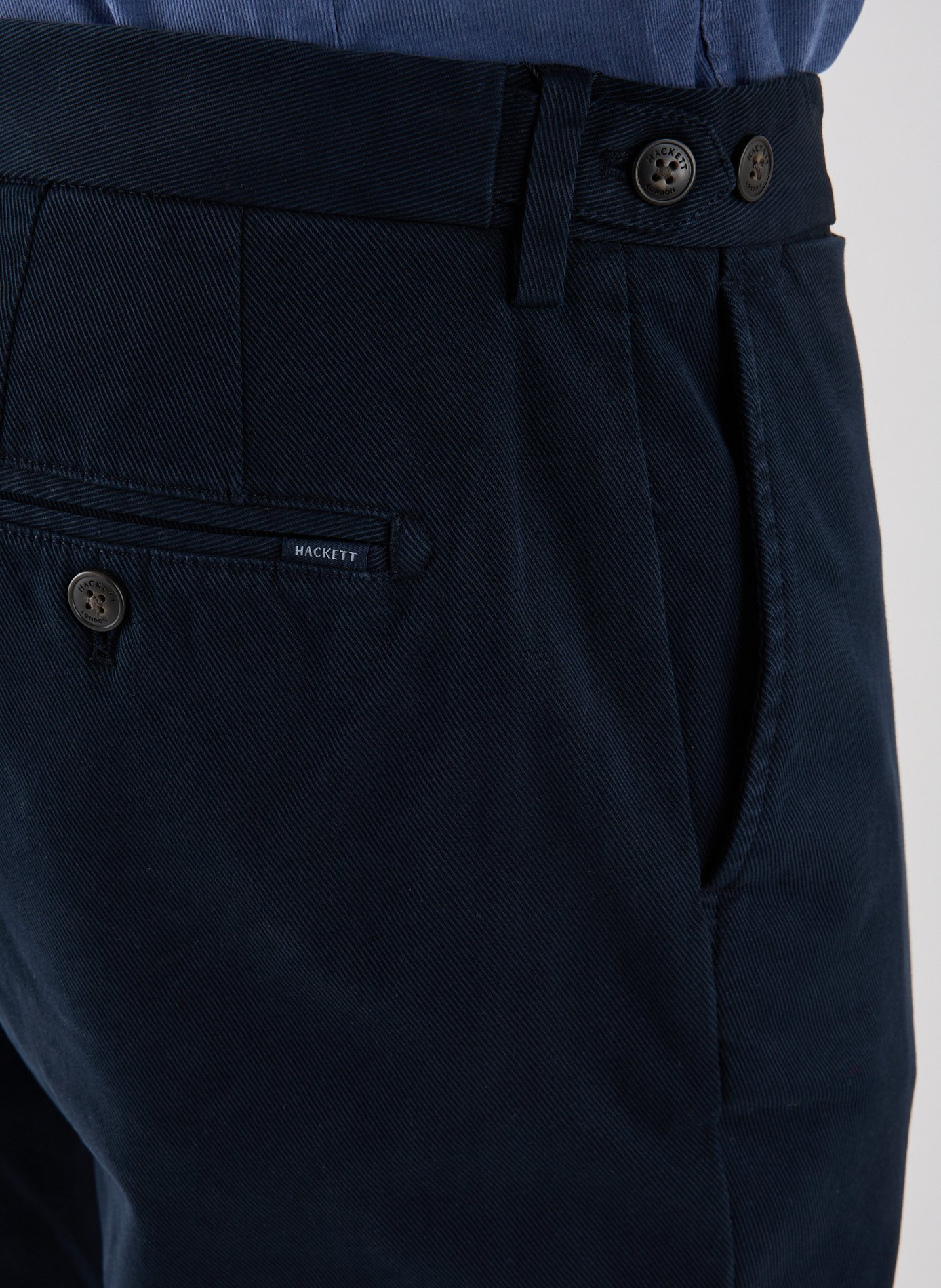 Pantalon droit en coton mélangé HACKETT Bleu