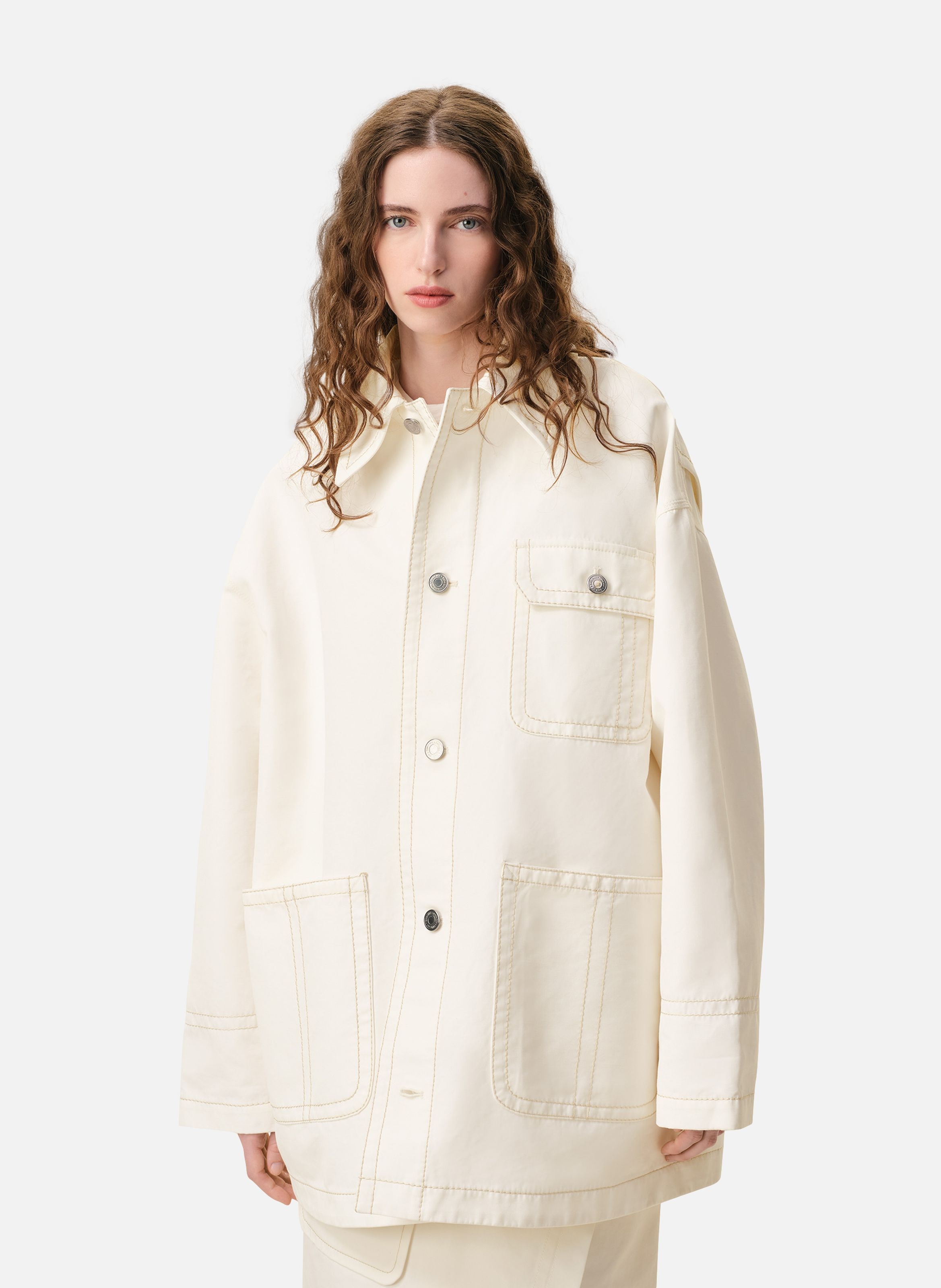 Veste worker unisexe en coton AMI PARIS Blanc
