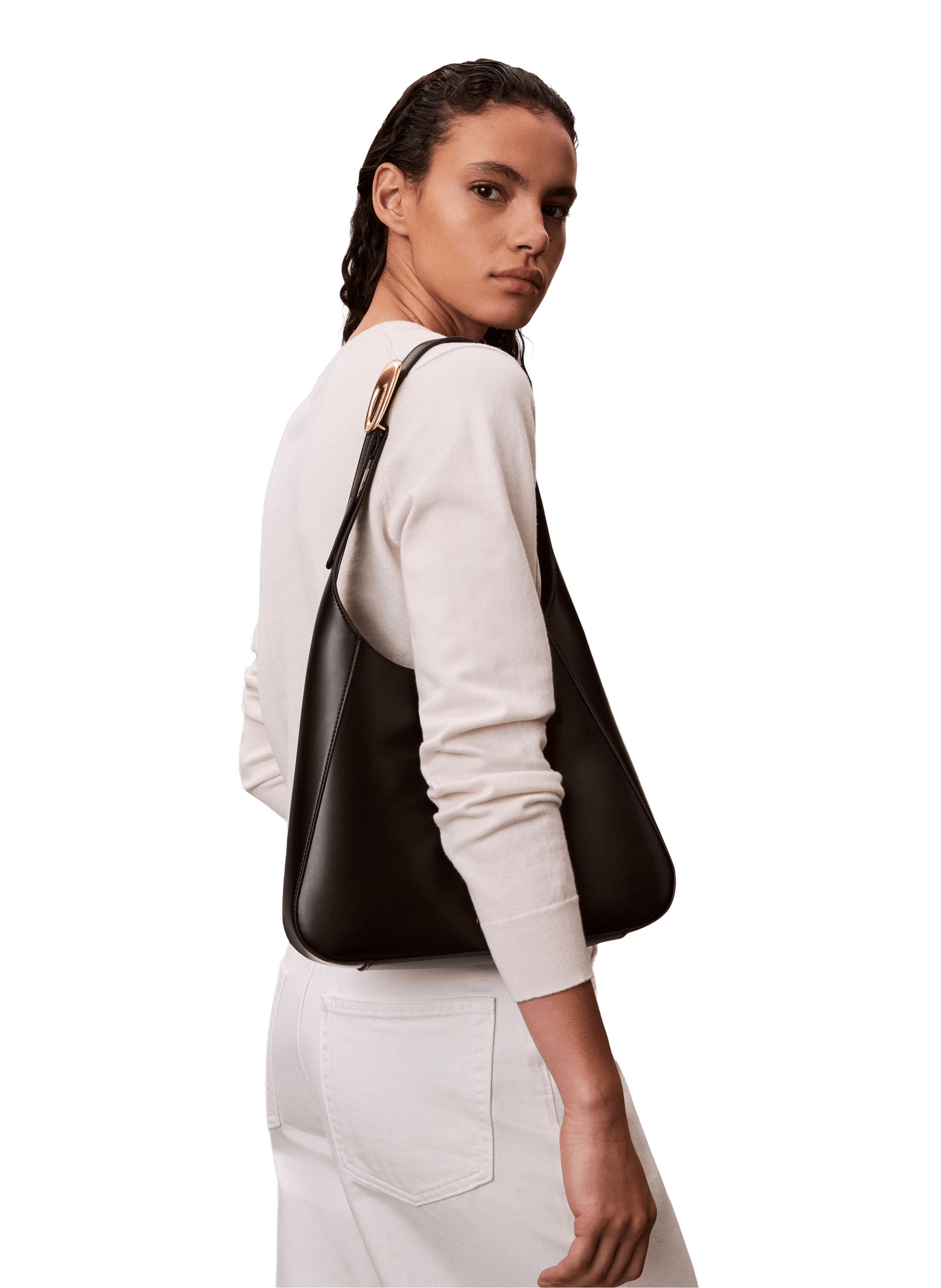 Faux leather shoulder bag CALVIN KLEIN Black