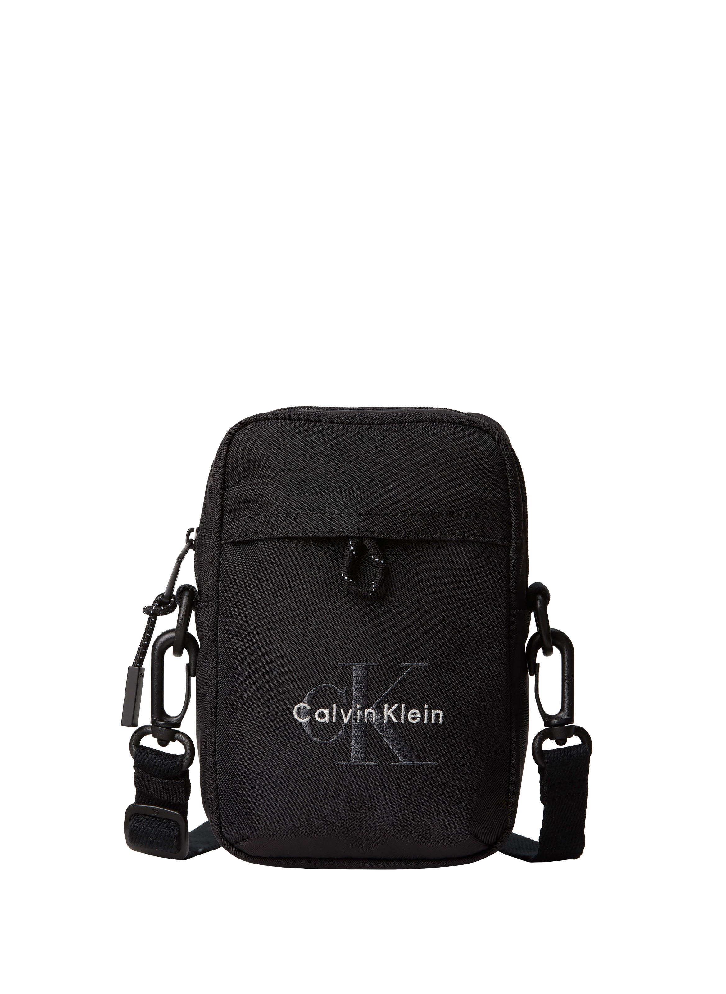 Zippered shoulder bag with logo CALVIN KLEIN Black