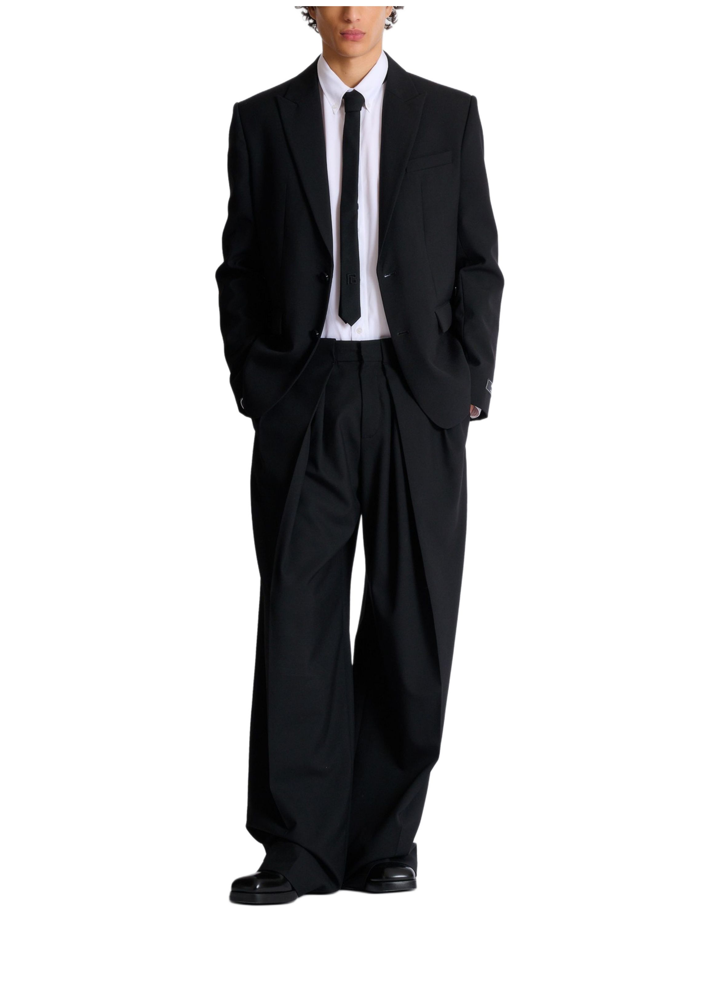 Chemise en popeline de coton BALMAIN Blanc