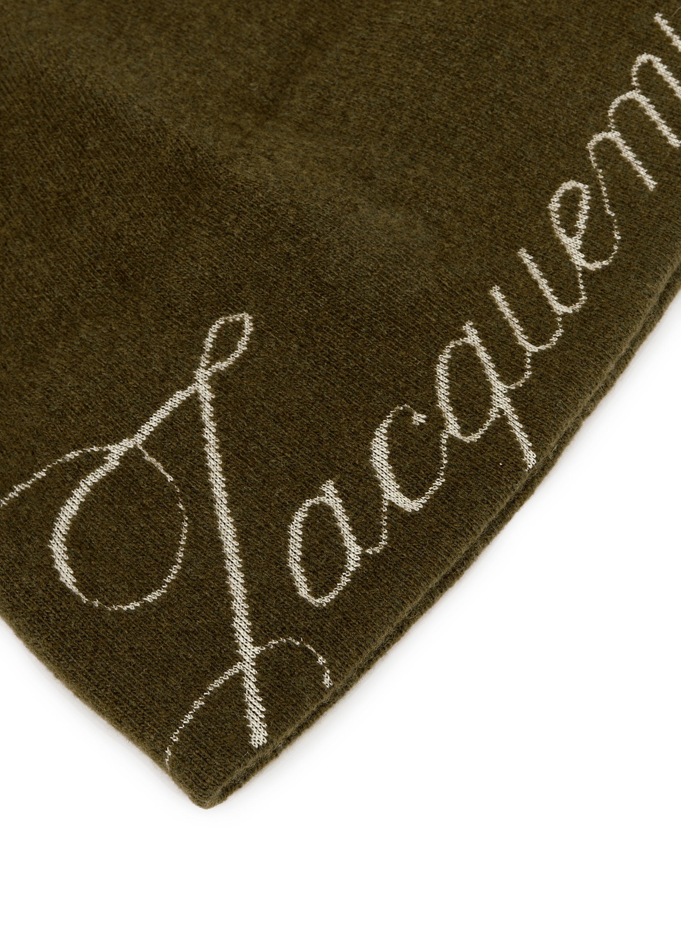 Chevron brand virgin wool and cashmere beanie JACQUEMUS Brown