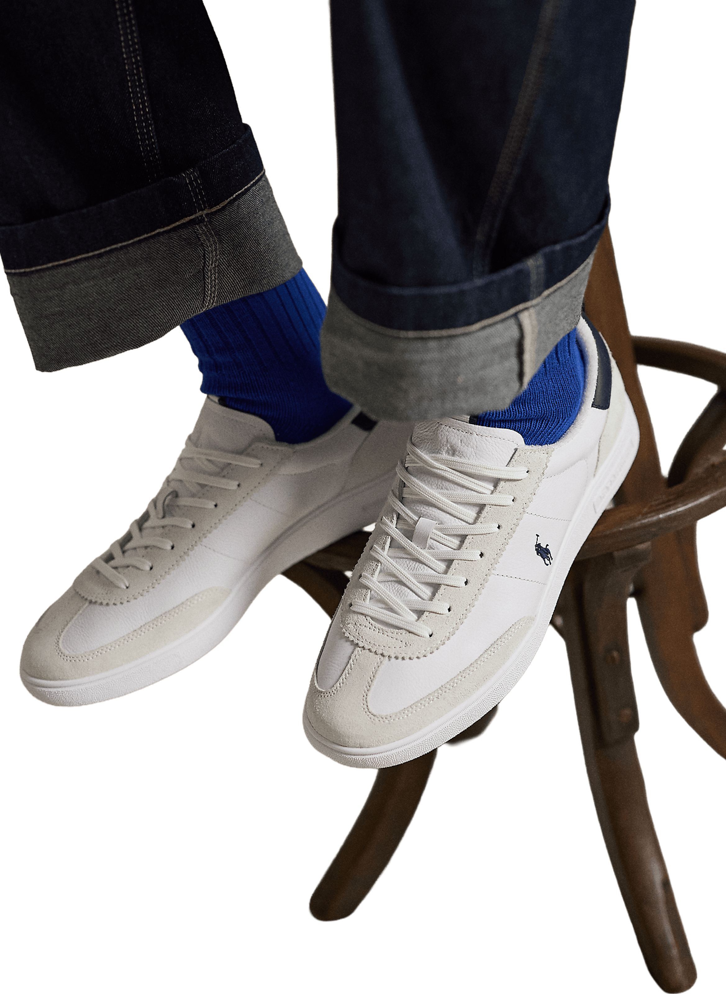 Baskets basses à logo POLO RALPH LAUREN Blanc