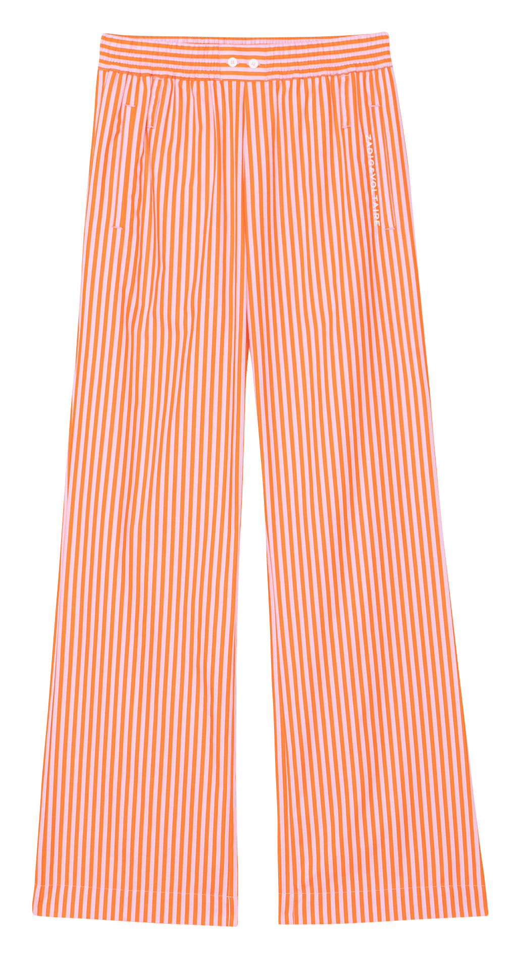 Pantalon droit en coton rayé poma ZADIG&VOLTAIRE Rose