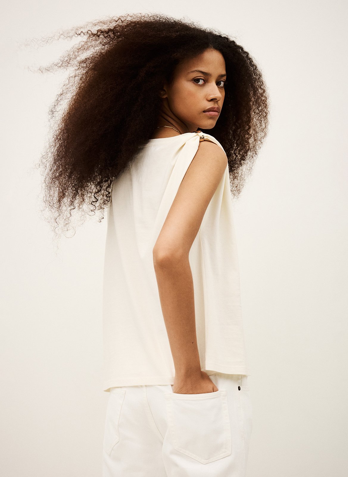 Tee-shirt col rond allia BA&SH Beige