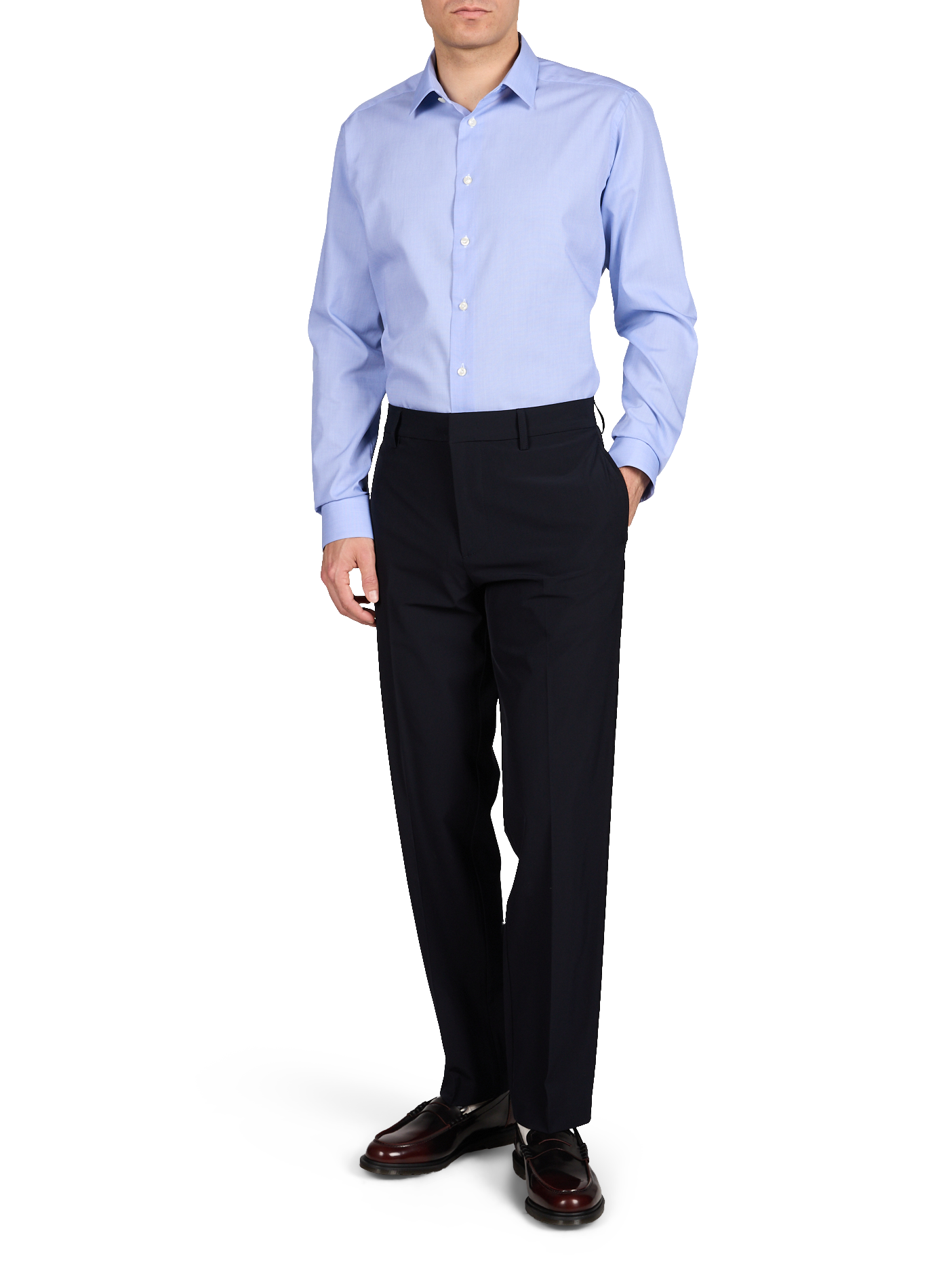 Chemise slim en coton ETON Bleu