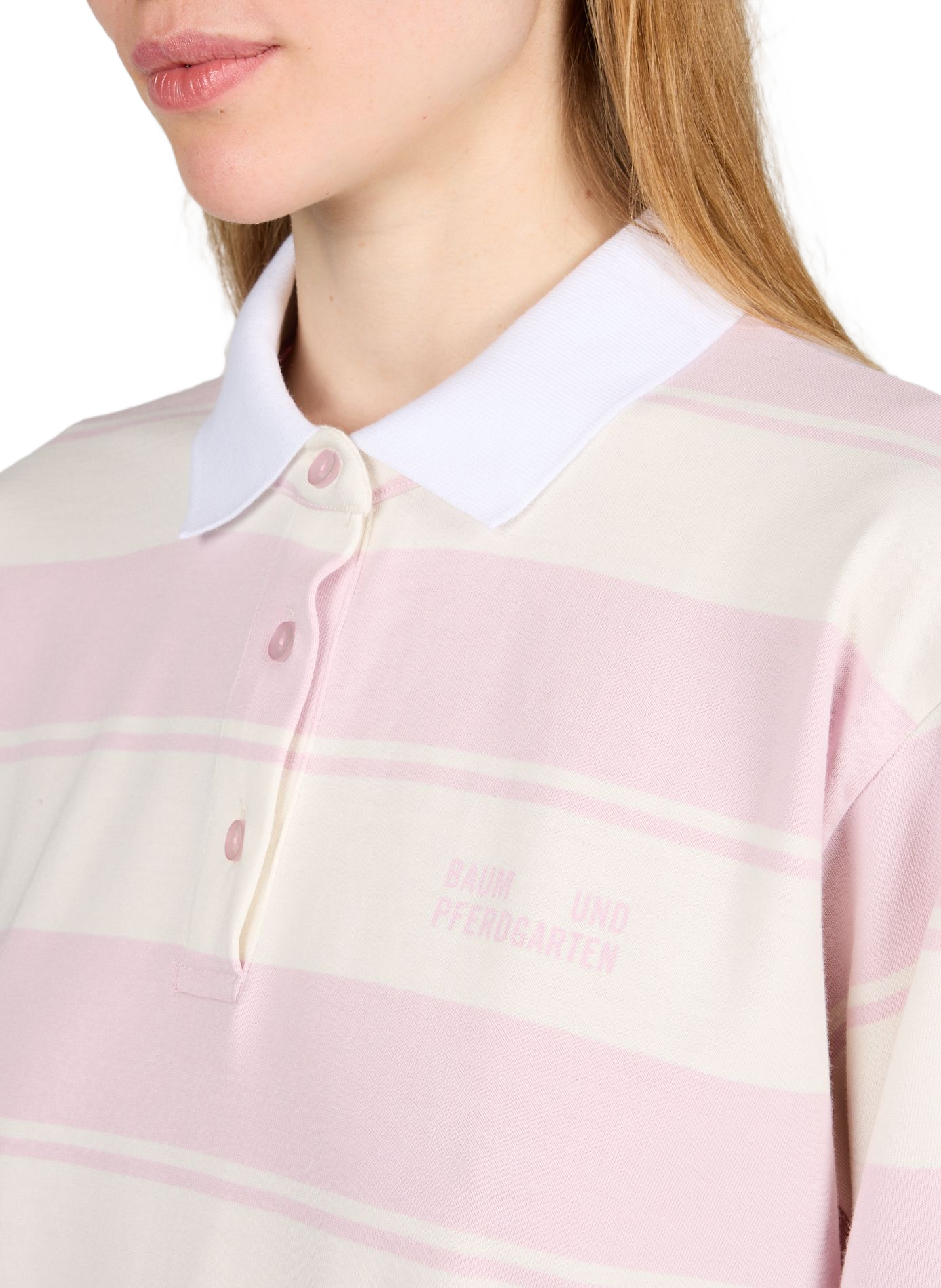 Long-sleeved striped polo BAUM UND PFERDGARTEN Pink
