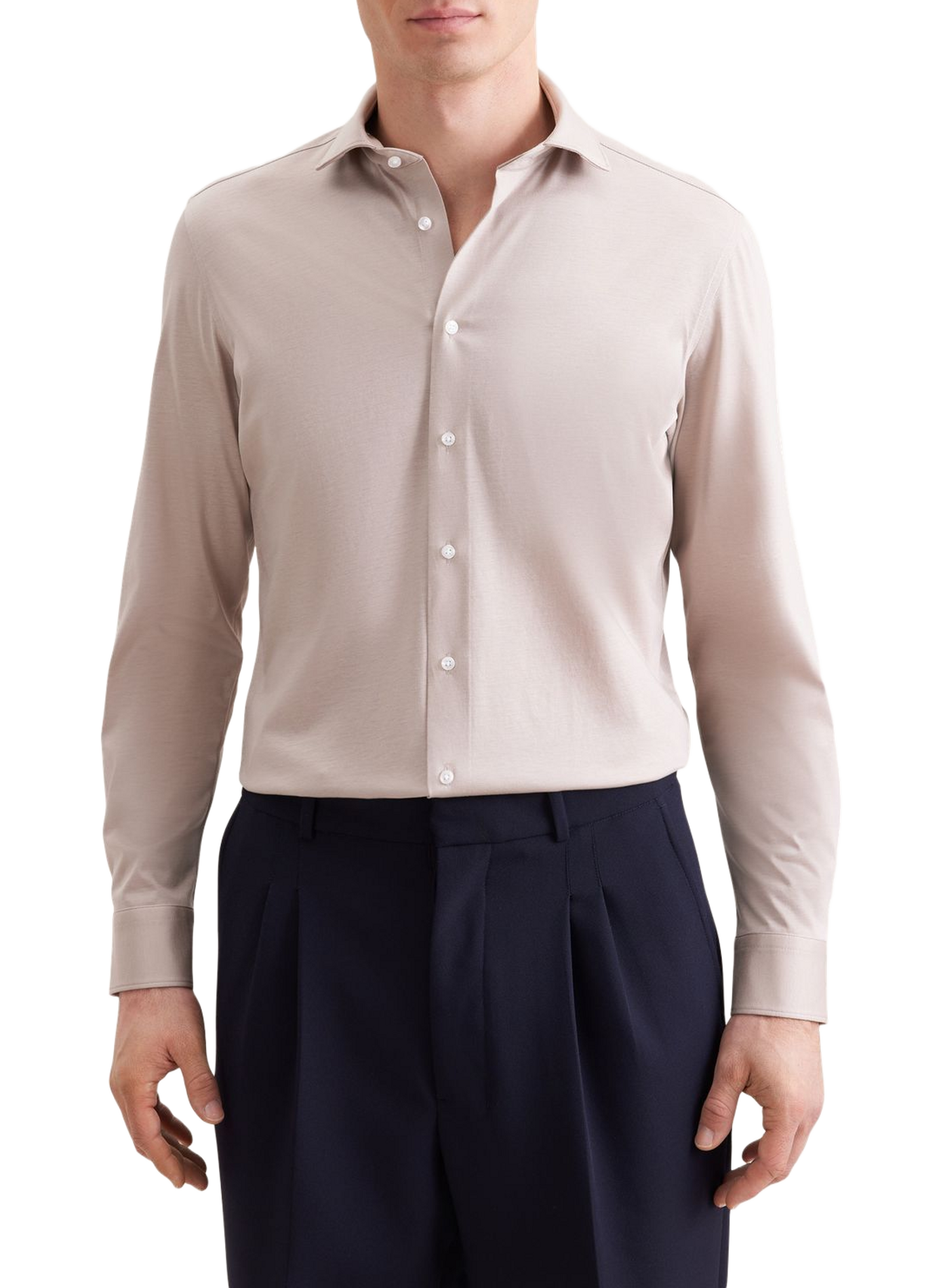 Slim shirt with pocket SEIDENSTICKER Beige