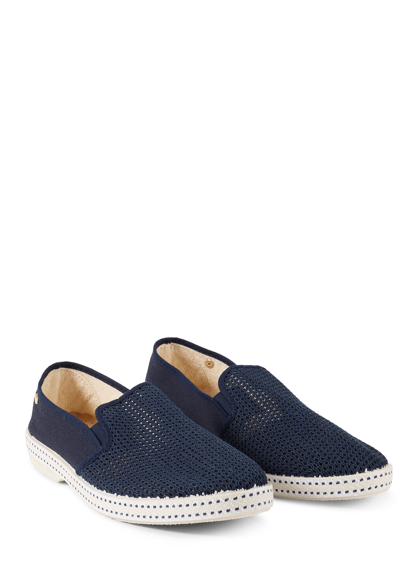 Mesh-look cotton canvas loafers RIVIERAS Blue