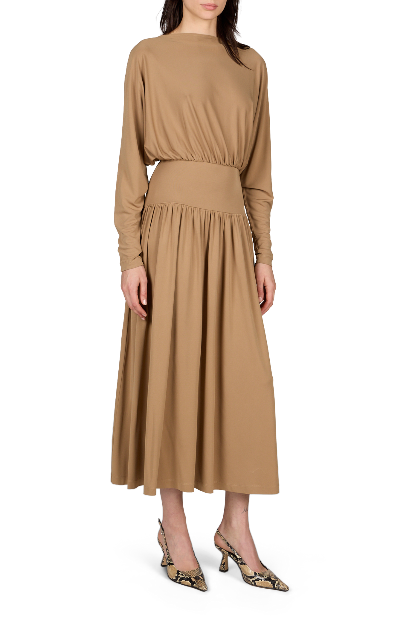 Robe manches longues à col bateau TOTEME Marron