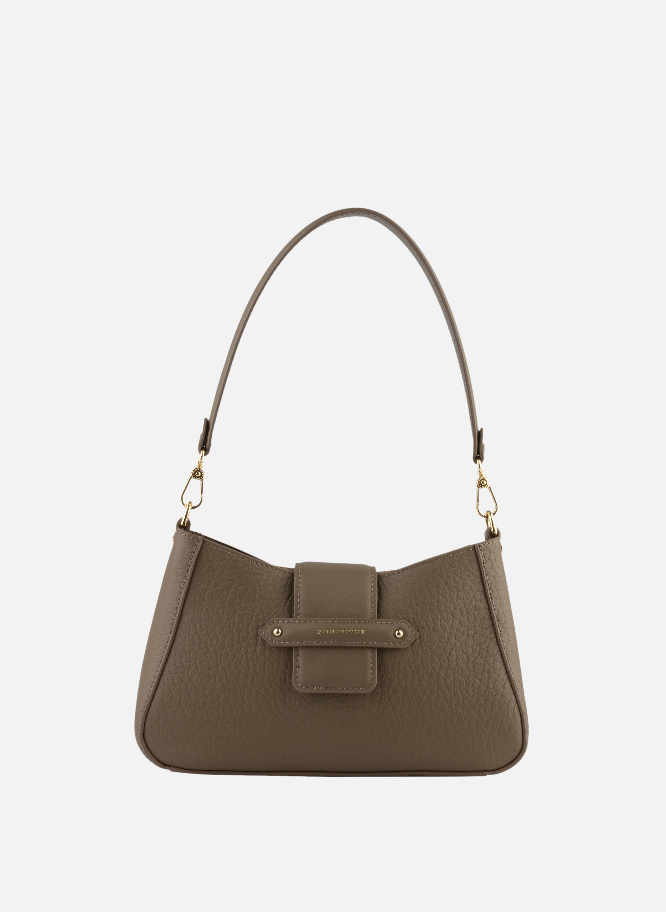 Fleuves | sac à main en cuir de vachette POURCHET Gris