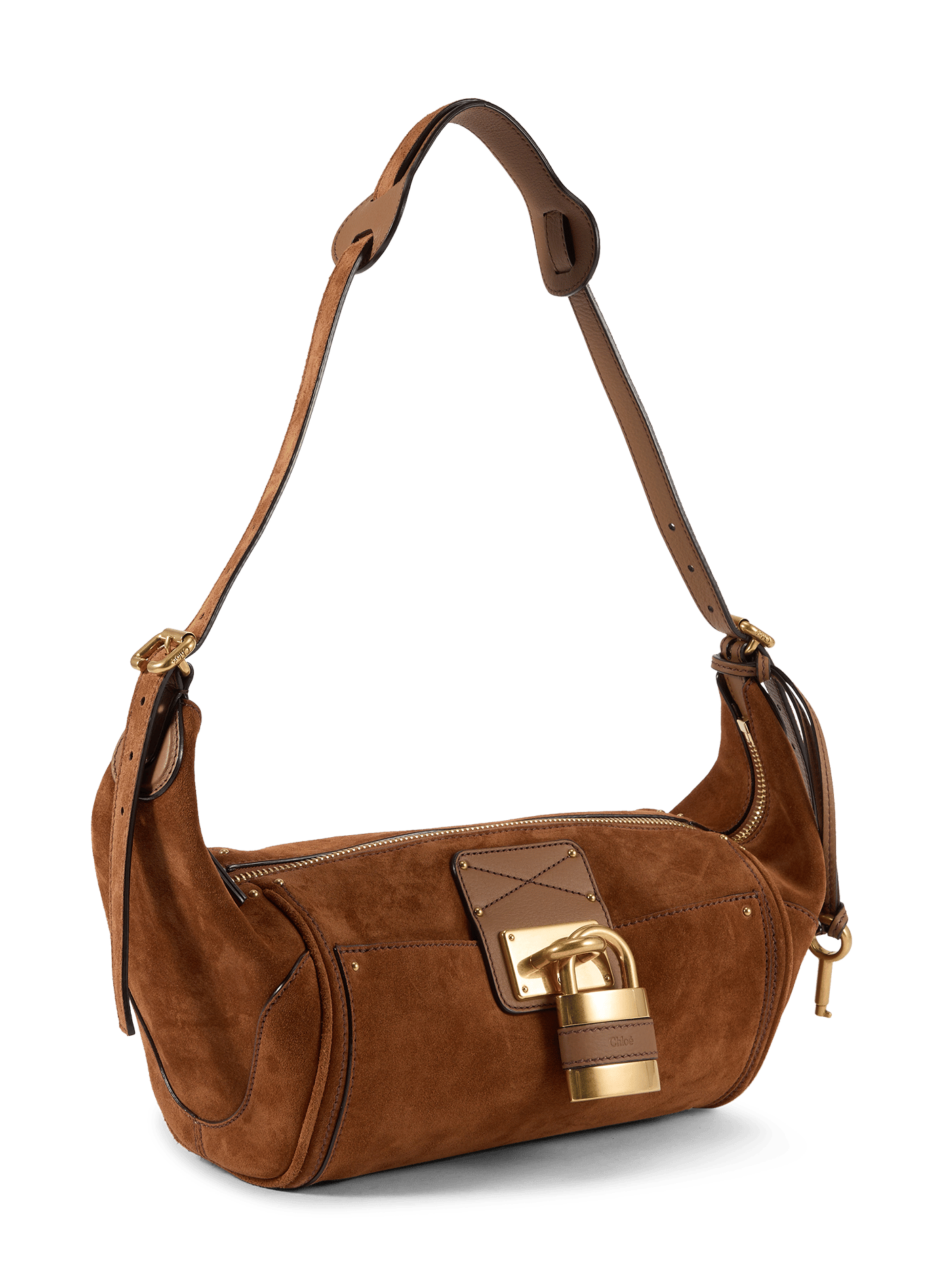 Paddington Suede Leather Handbag CHLOÉ Brown