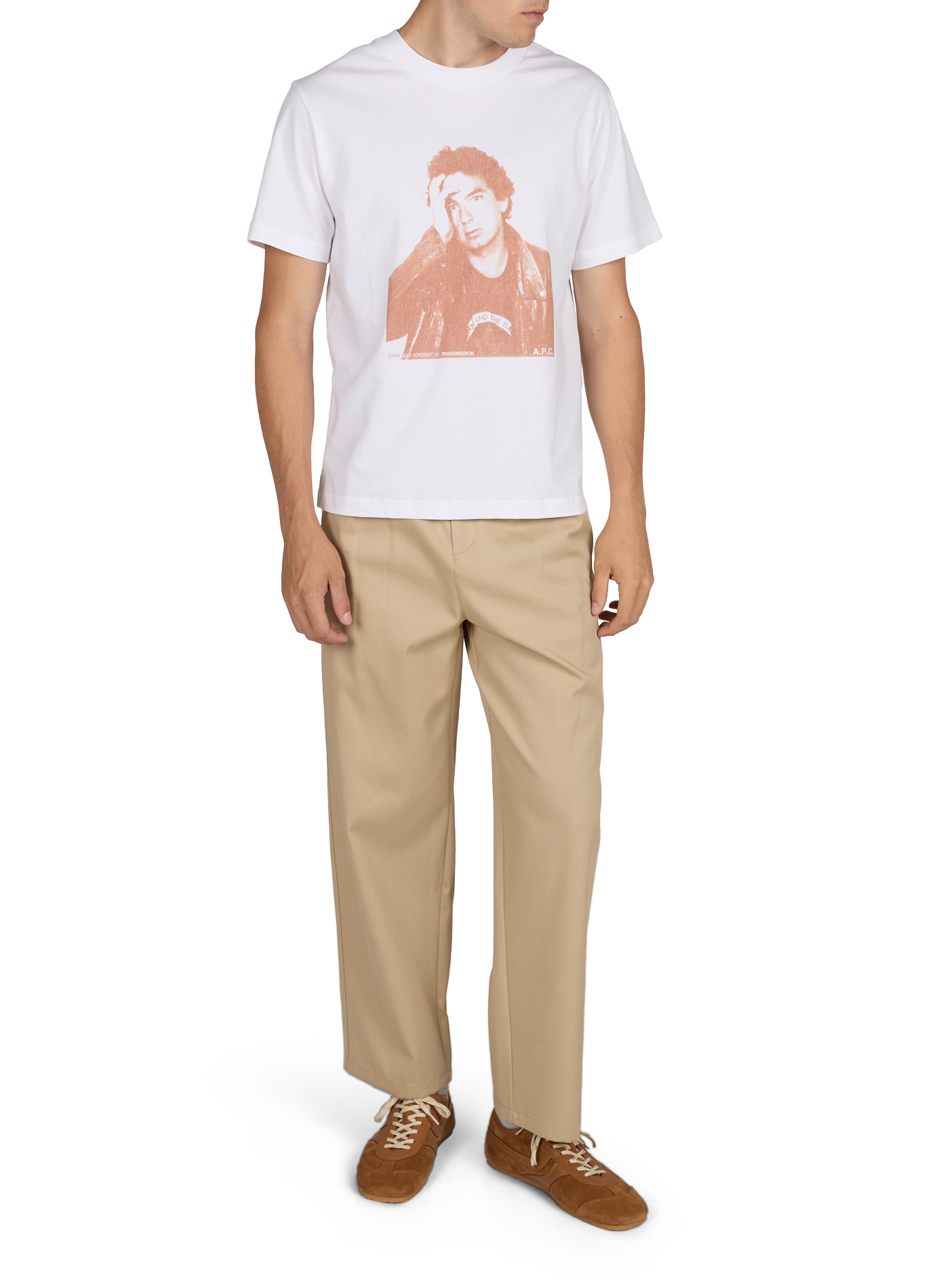 T-shirt droit à motif en coton A.P.C. Blanc