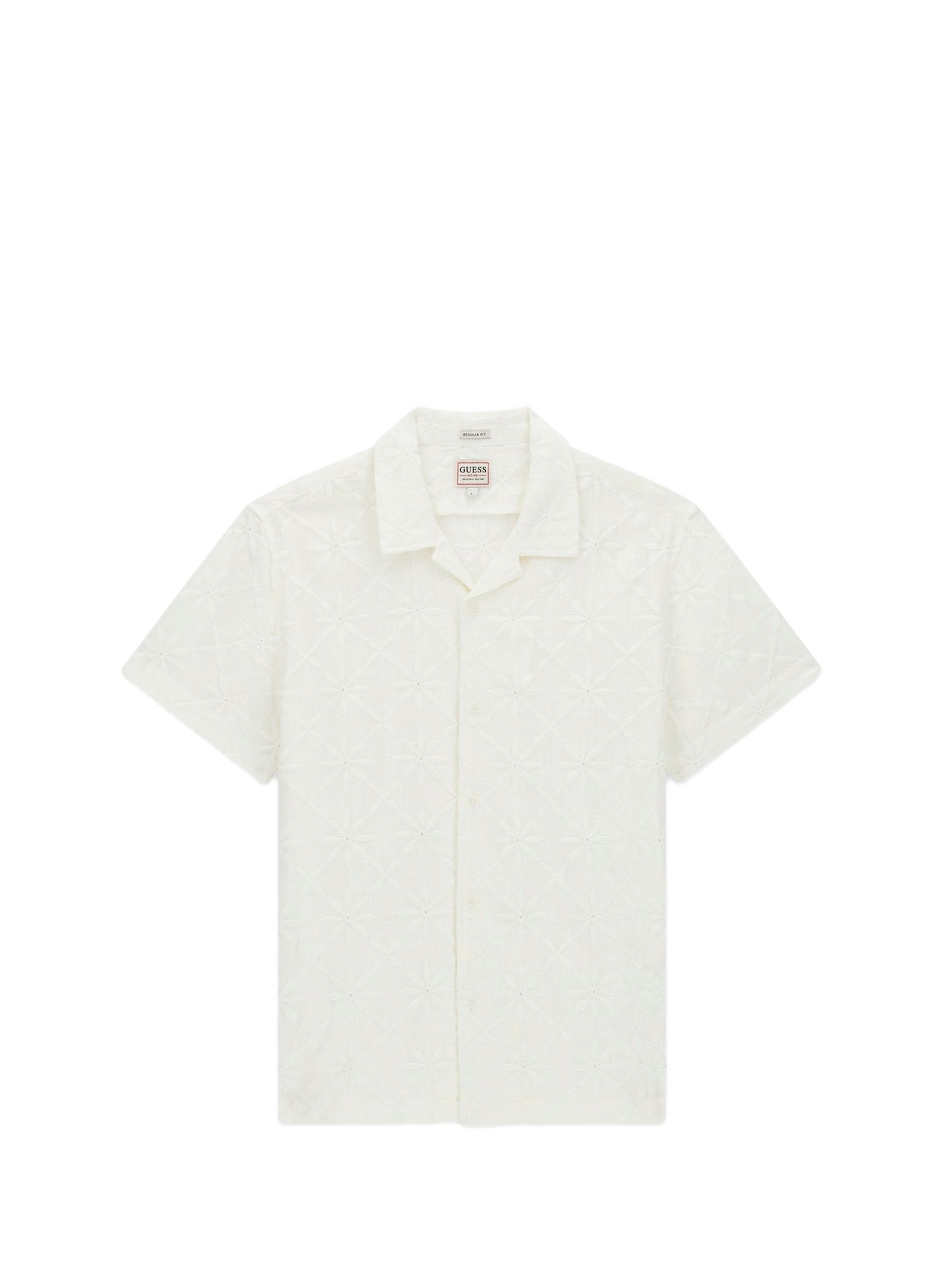 Bestickte Bluse mit kurzen Ärmeln GUESS Weiss