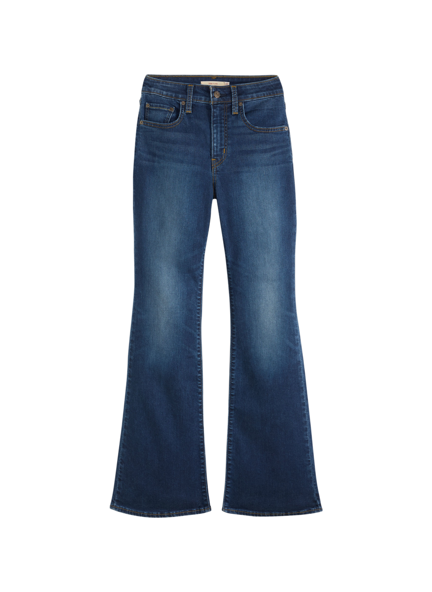Wijd uitlopende jeans met hoge taille in een katoenmix 726 LEVI'S Blauw