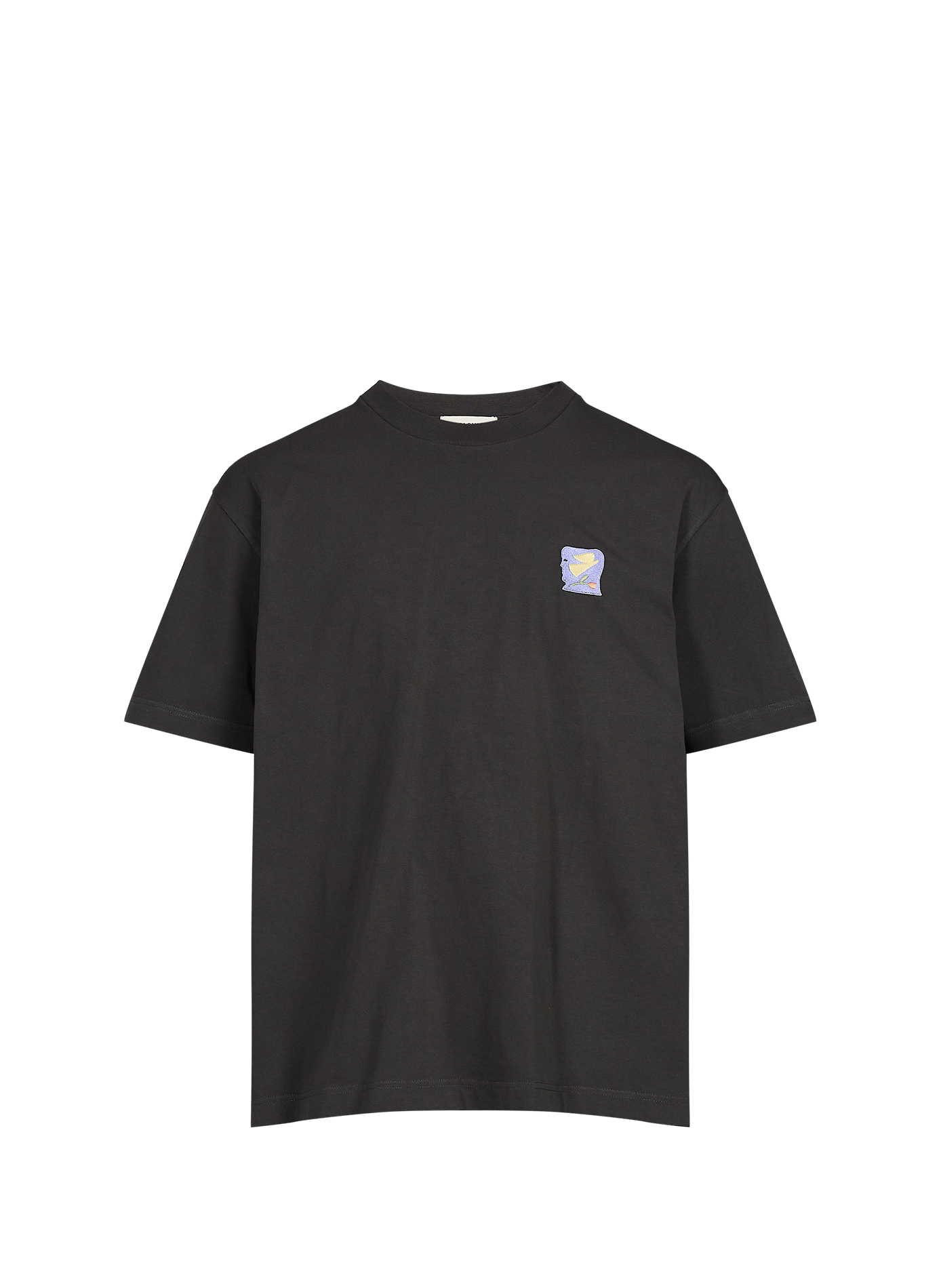 Straight T-shirt with chest embroidery OLOW Black