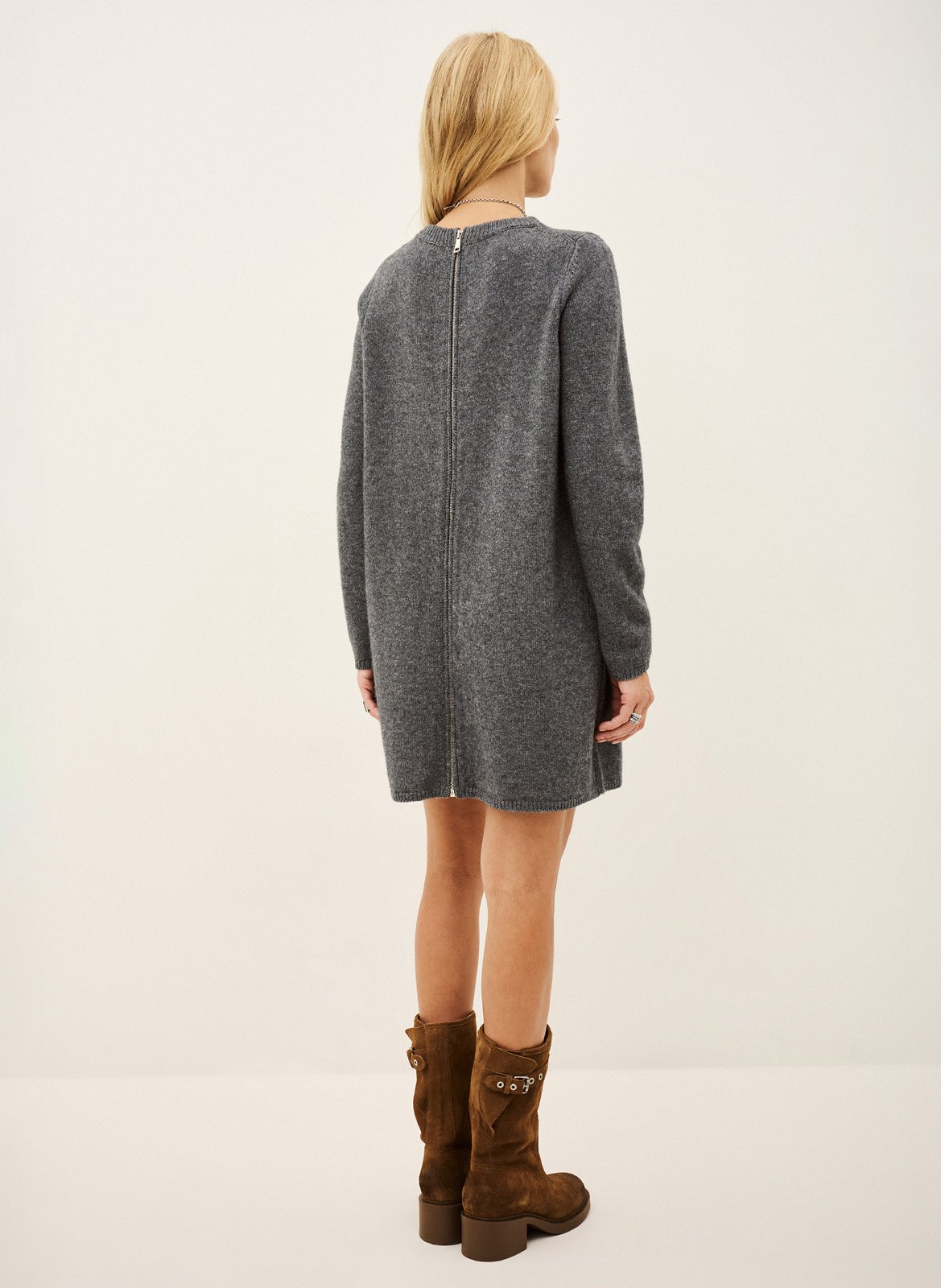 Robe droite en laine mélangée atess | Gris BA&SH Femme