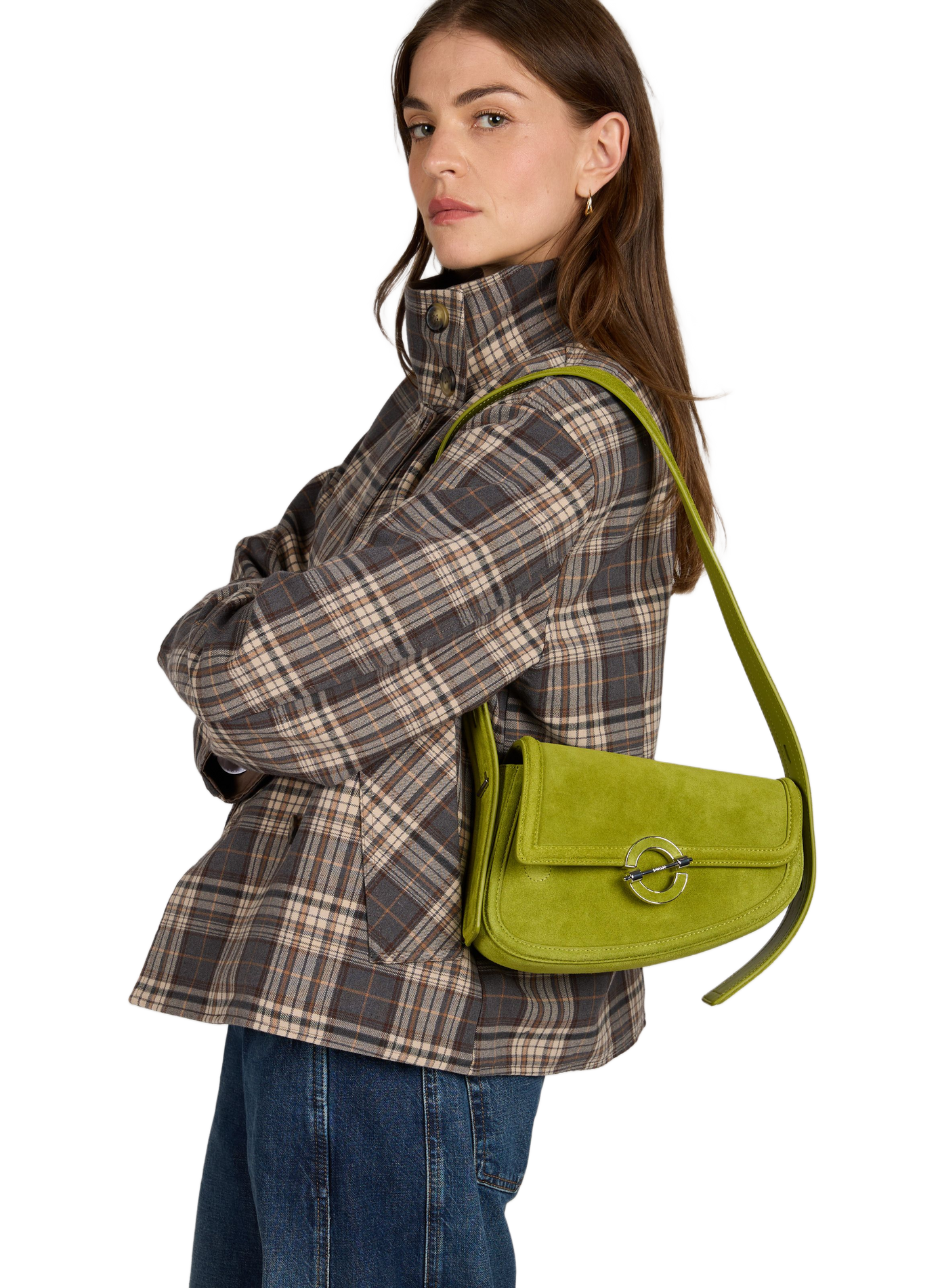 Leather shoulder bag SAMSOE SAMSOE Green