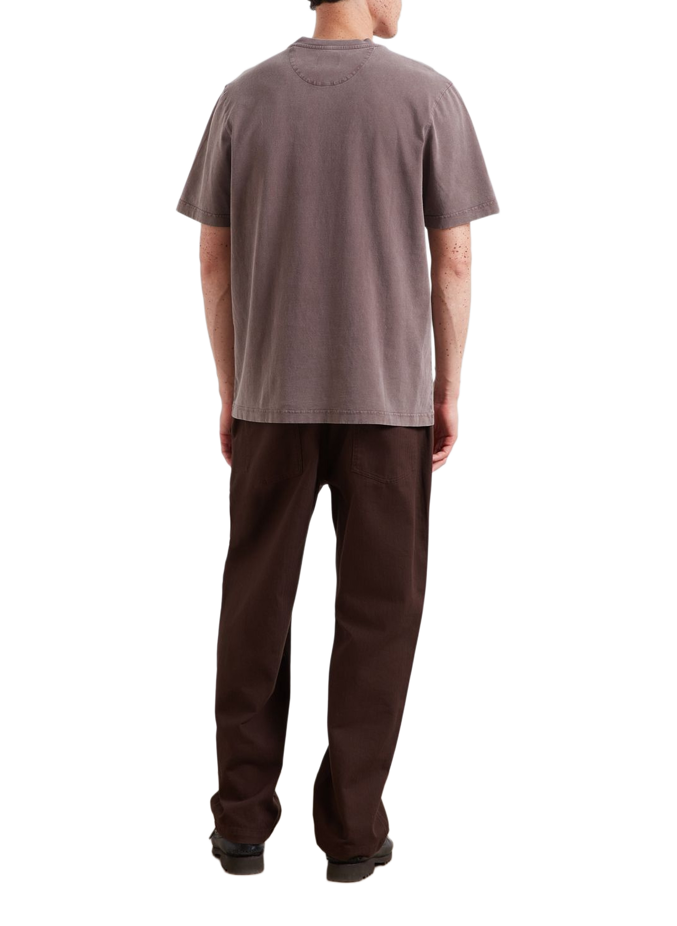 T-shirt droit à logo brodé en coton FARAH Bruin