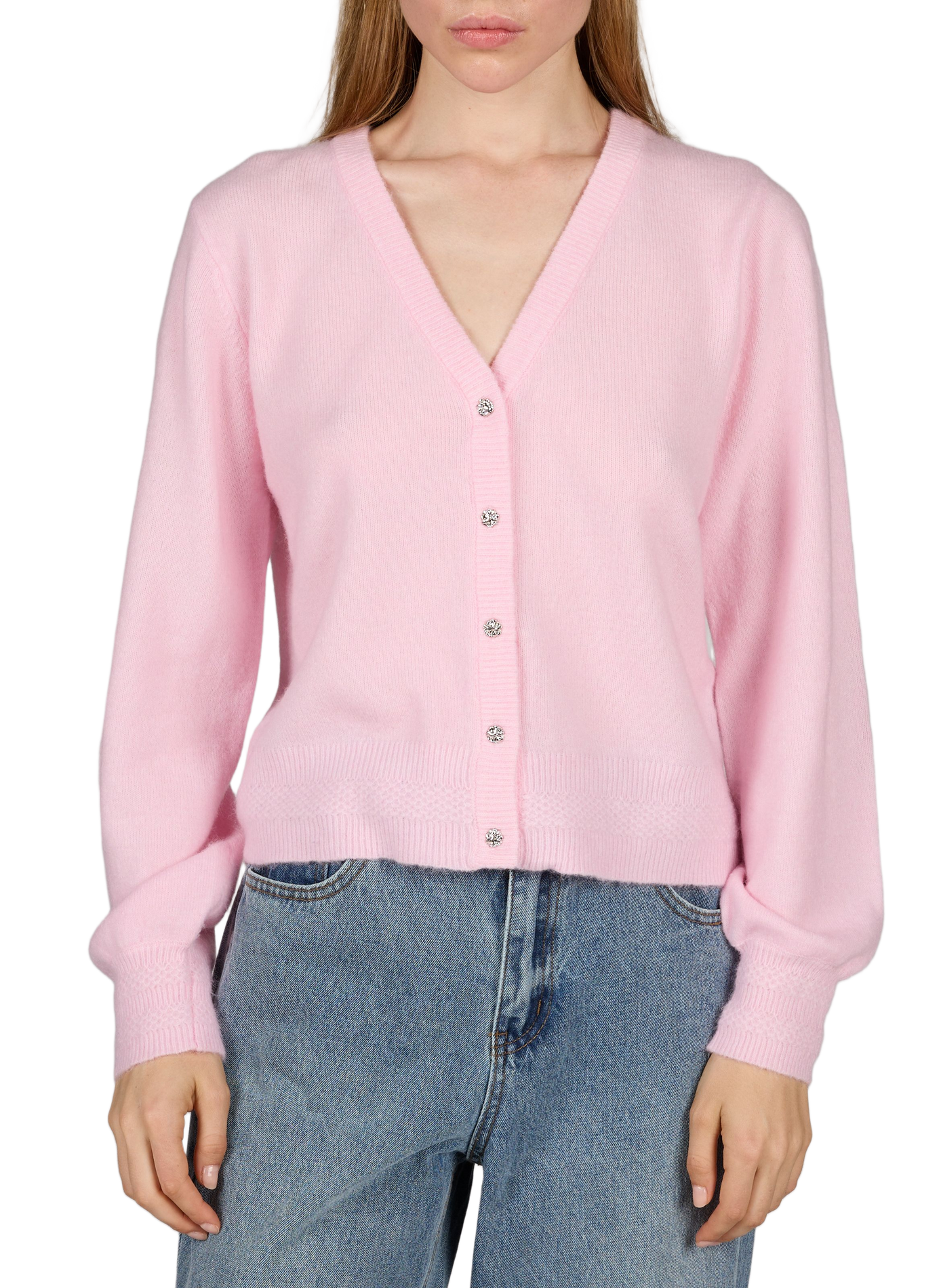 Straight V-neck vest OBJECT Pink