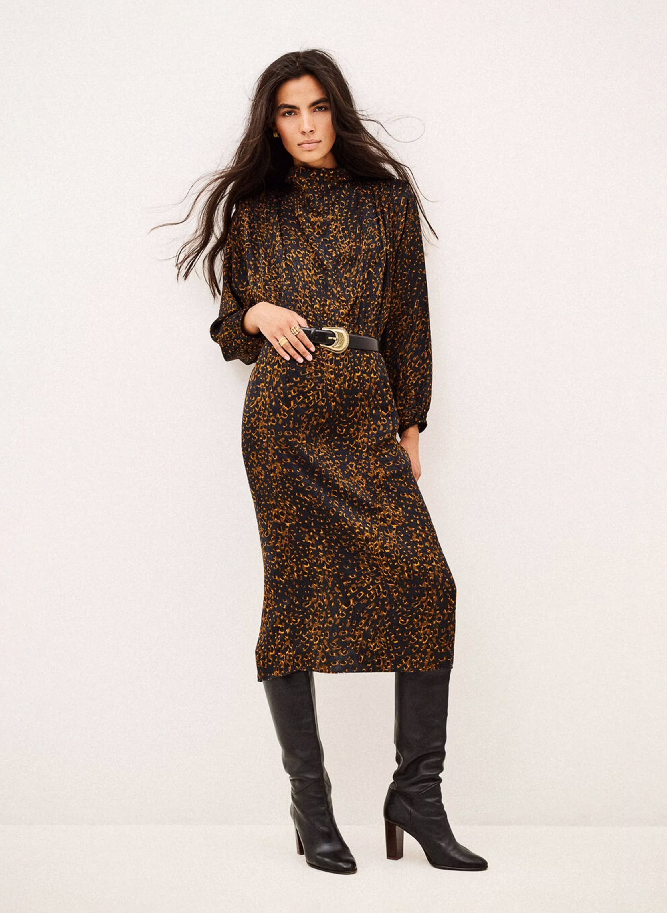 Robe longue léopard hoelia BA&SH Bleu