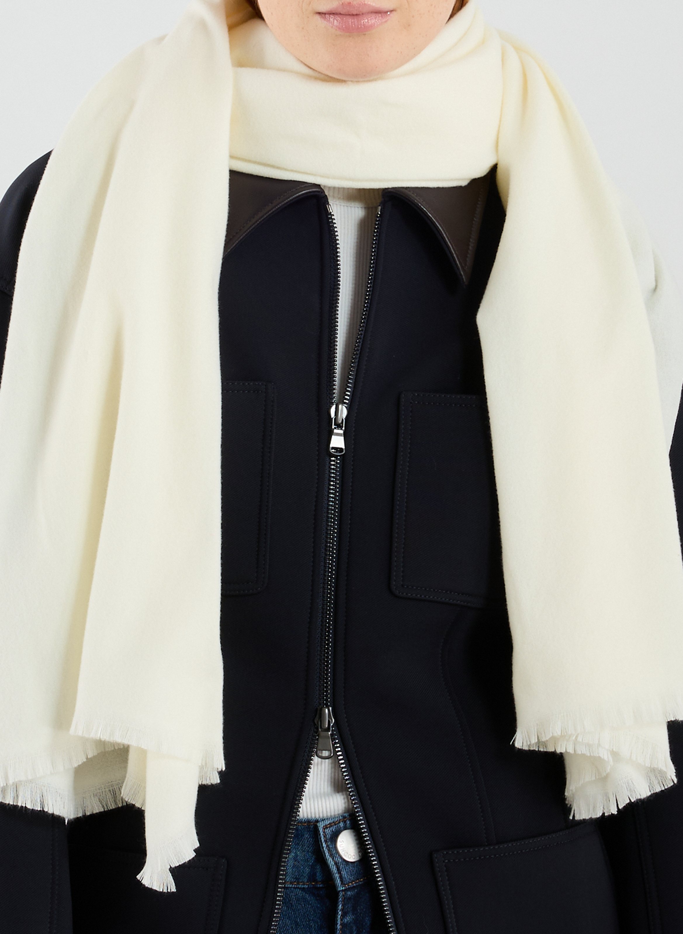 Solid soft scarf AU PRINTEMPS PARIS Beige