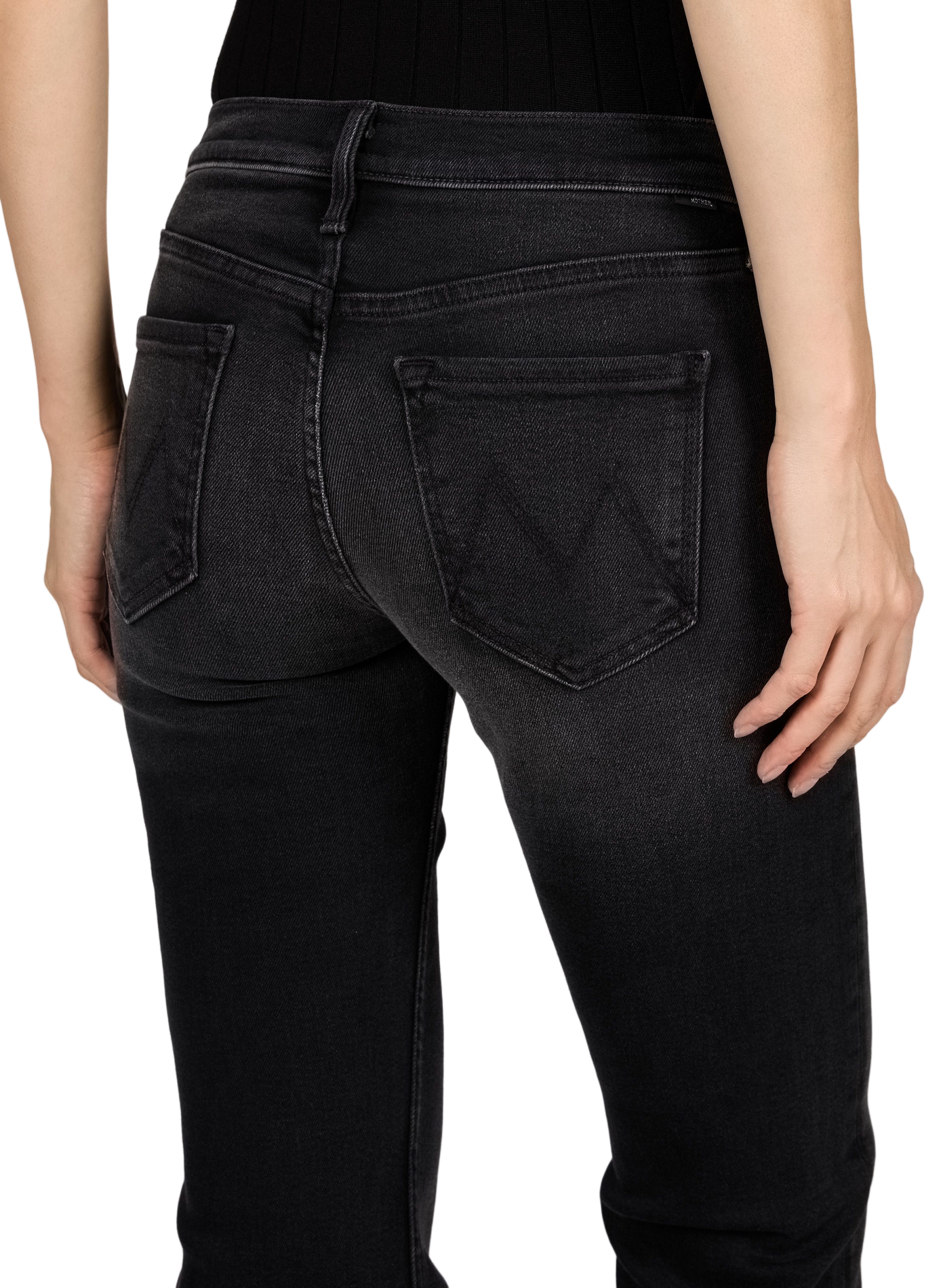 Flare cotton blend jeans. MOTHER Blue
