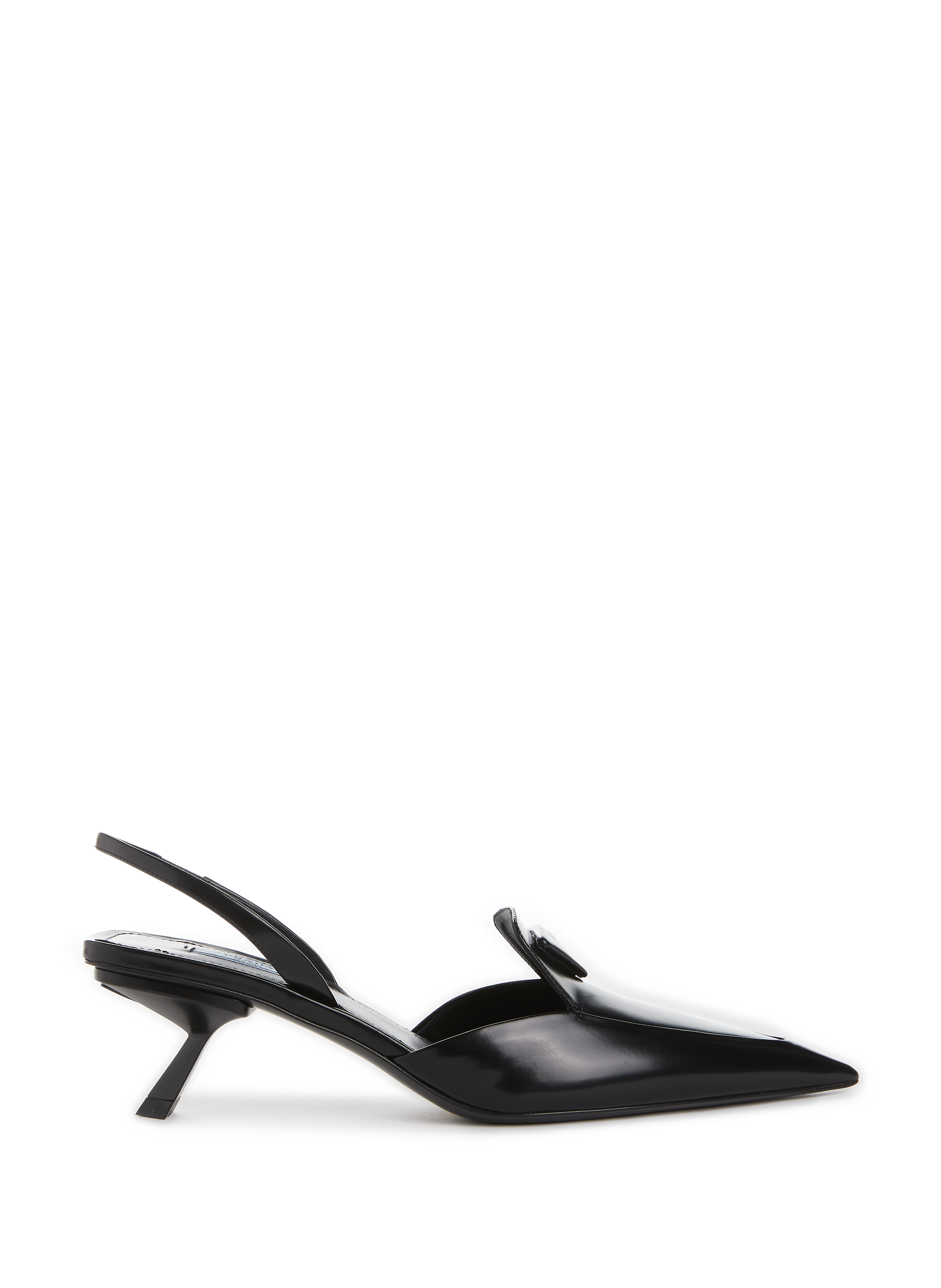 Brushed leather slingbacks PRADA Black