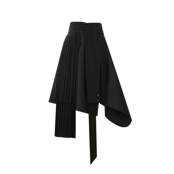 Jupe asymétrique en laine mélangé