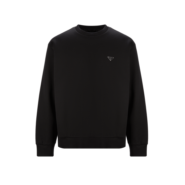 Prada Cotton-blend Sweatshirt In Black