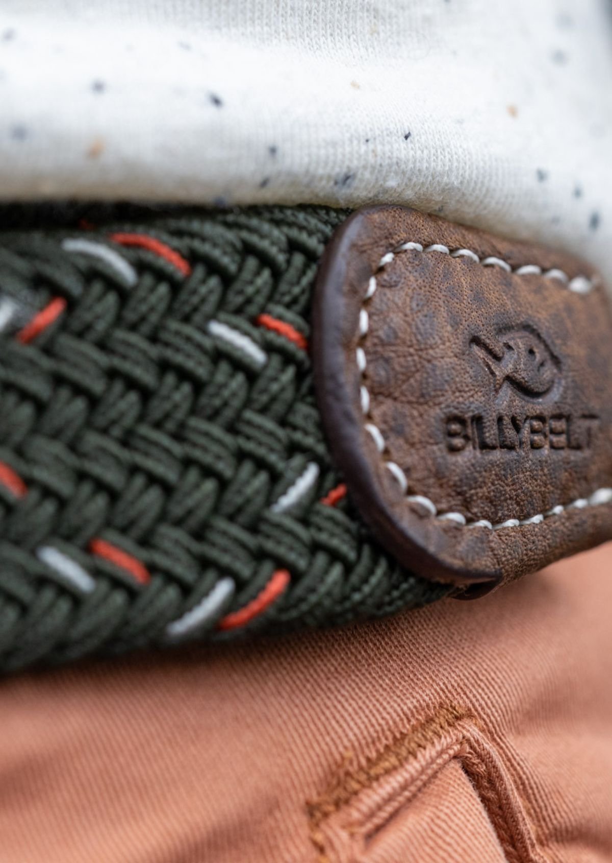 Ceinture tressée élastique multicolore BILLYBELT Vert