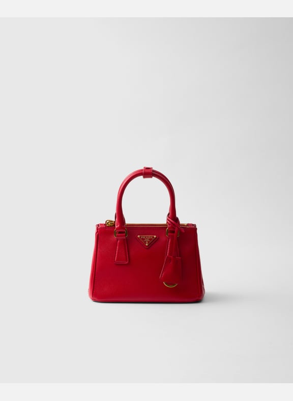 Micro sac prada galleria en cuir saffiano Rouge by PRADA PRADA Micro sac prada galleria en cuir saffiano Rouge