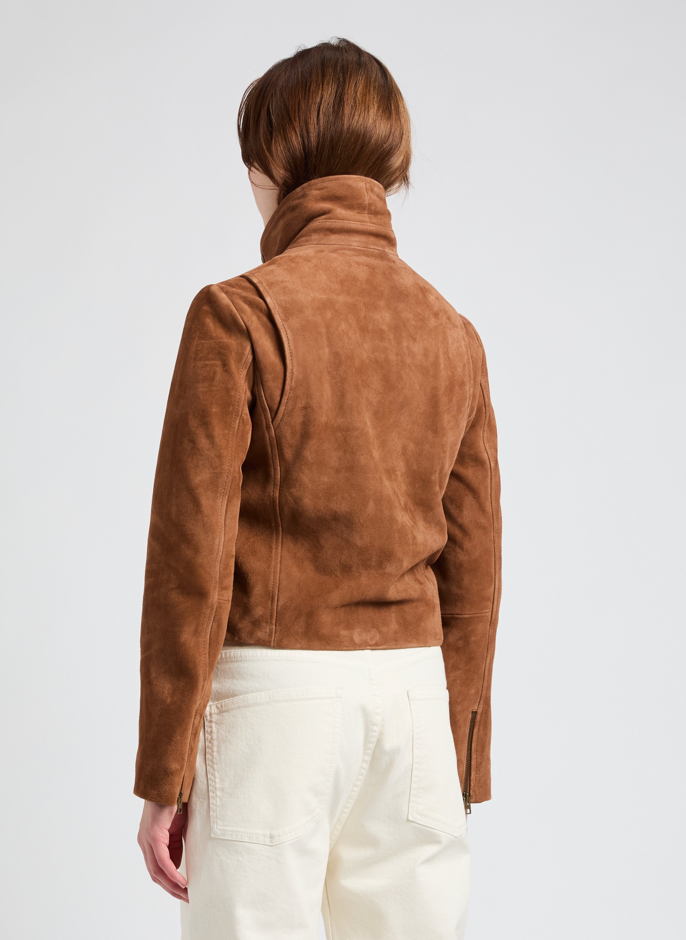 Blouson en cuir suédé SAISON 1865 Marron