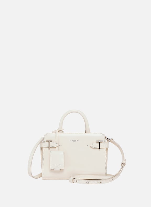 Mini sac à main emilie en cuir verni Blanc by LE TANNEUR LE TANNEUR Mini sac à main emilie en cuir verni Blanc