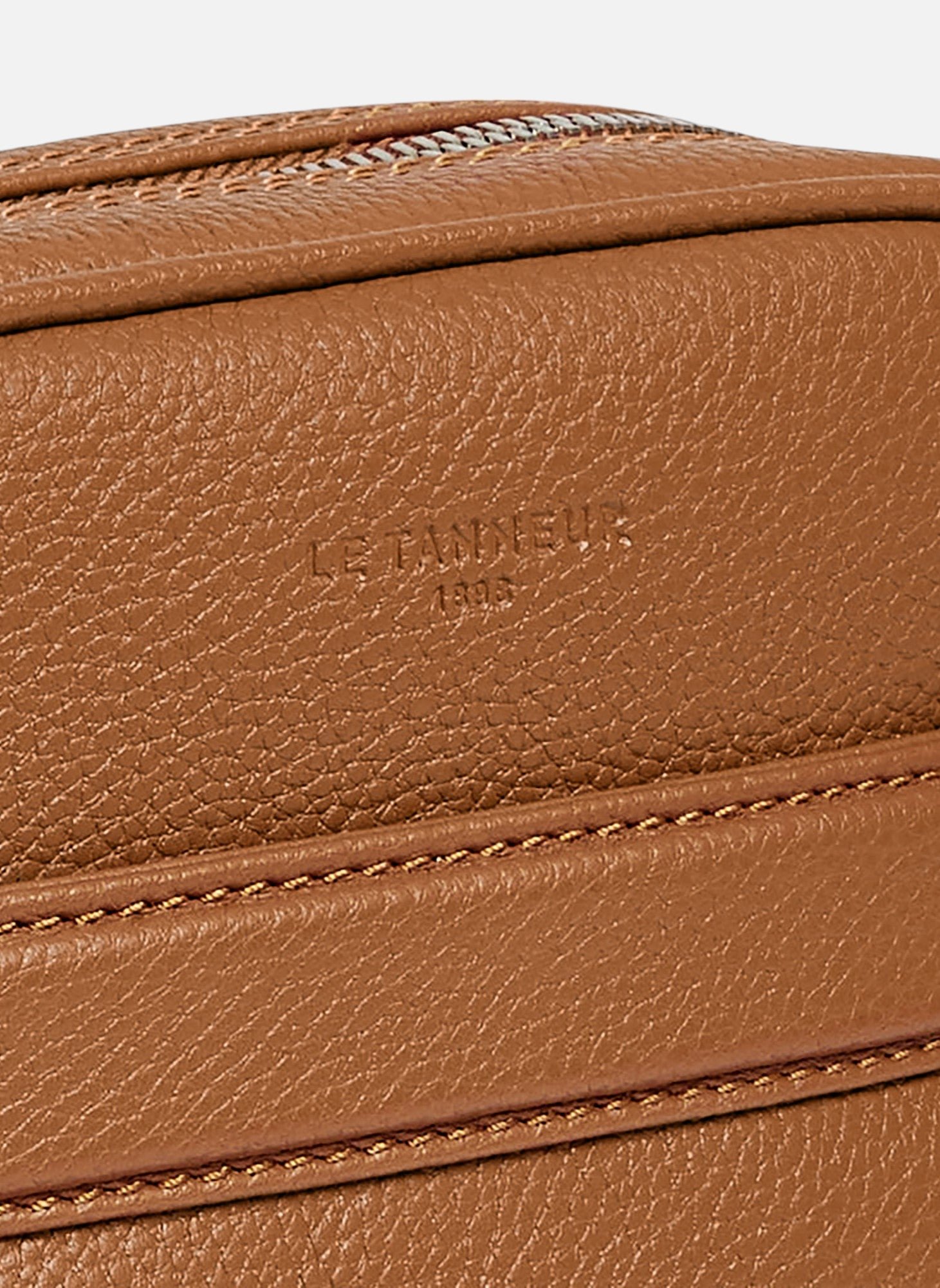 Petite sacoche charles en cuir grainé LE TANNEUR Marron