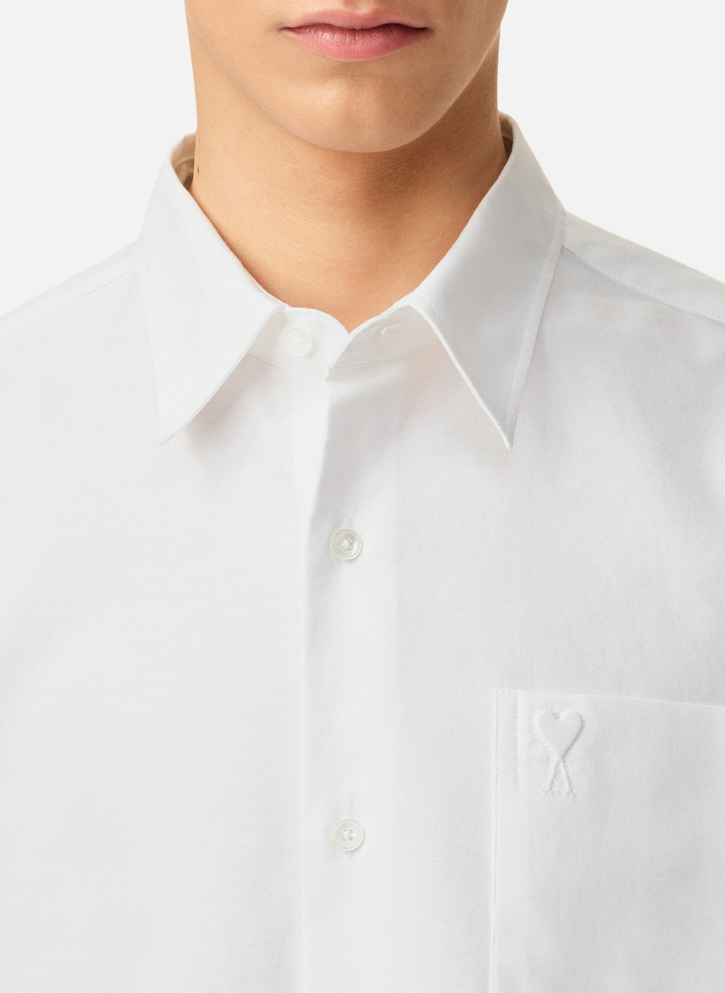 Chemise boxy ami de coeur en coton unisexe AMI PARIS Blanc