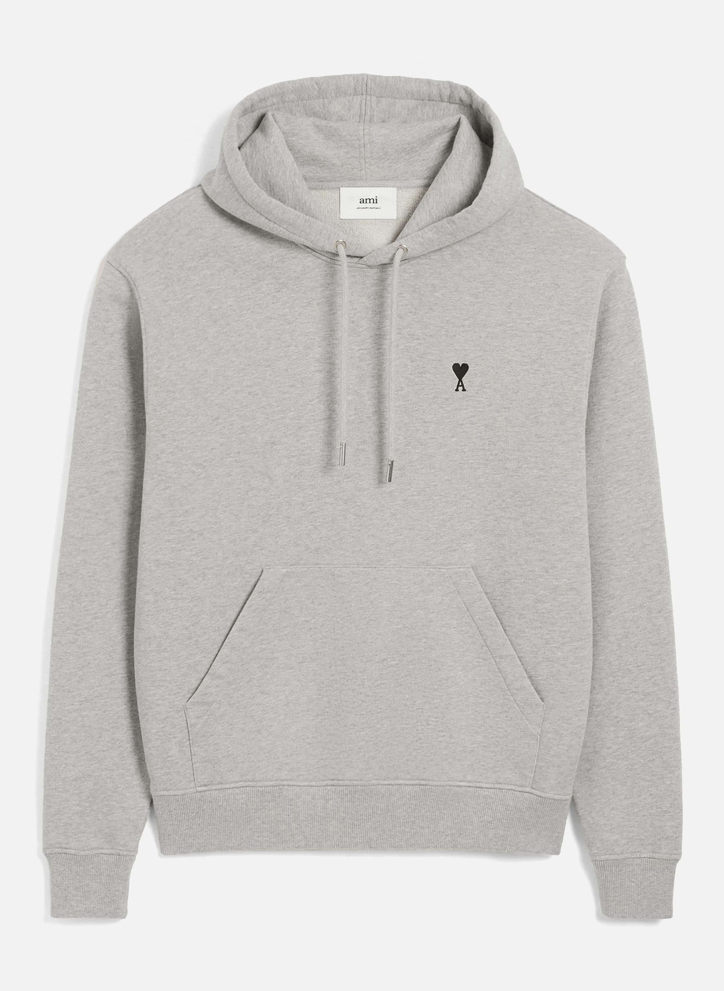 Hoodie ami de coeur en coton AMI PARIS Gris