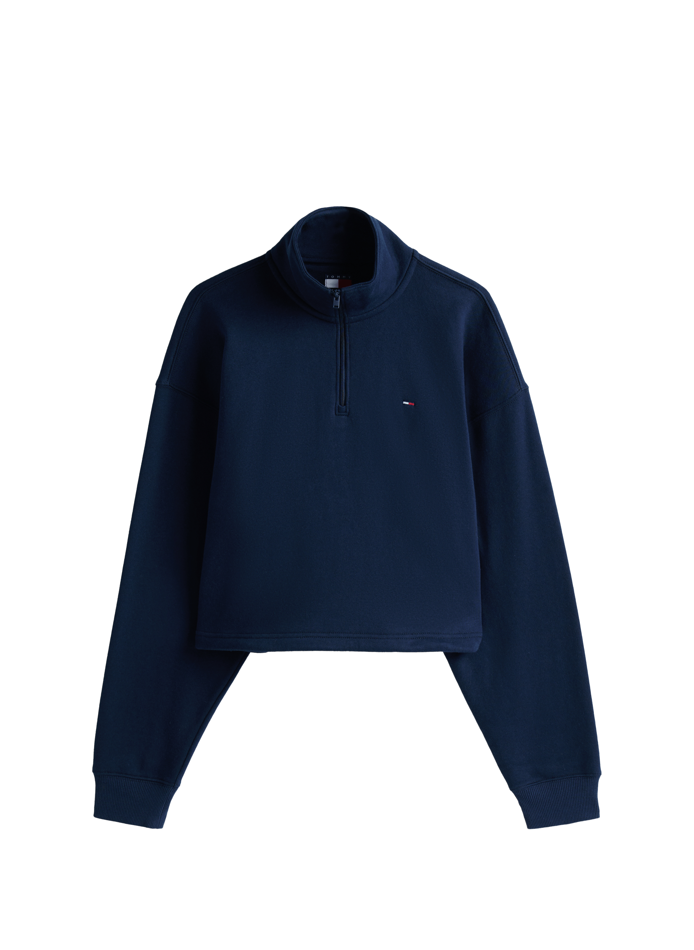 Mixed cotton fleece jacket TOMMY HILFIGER Blue